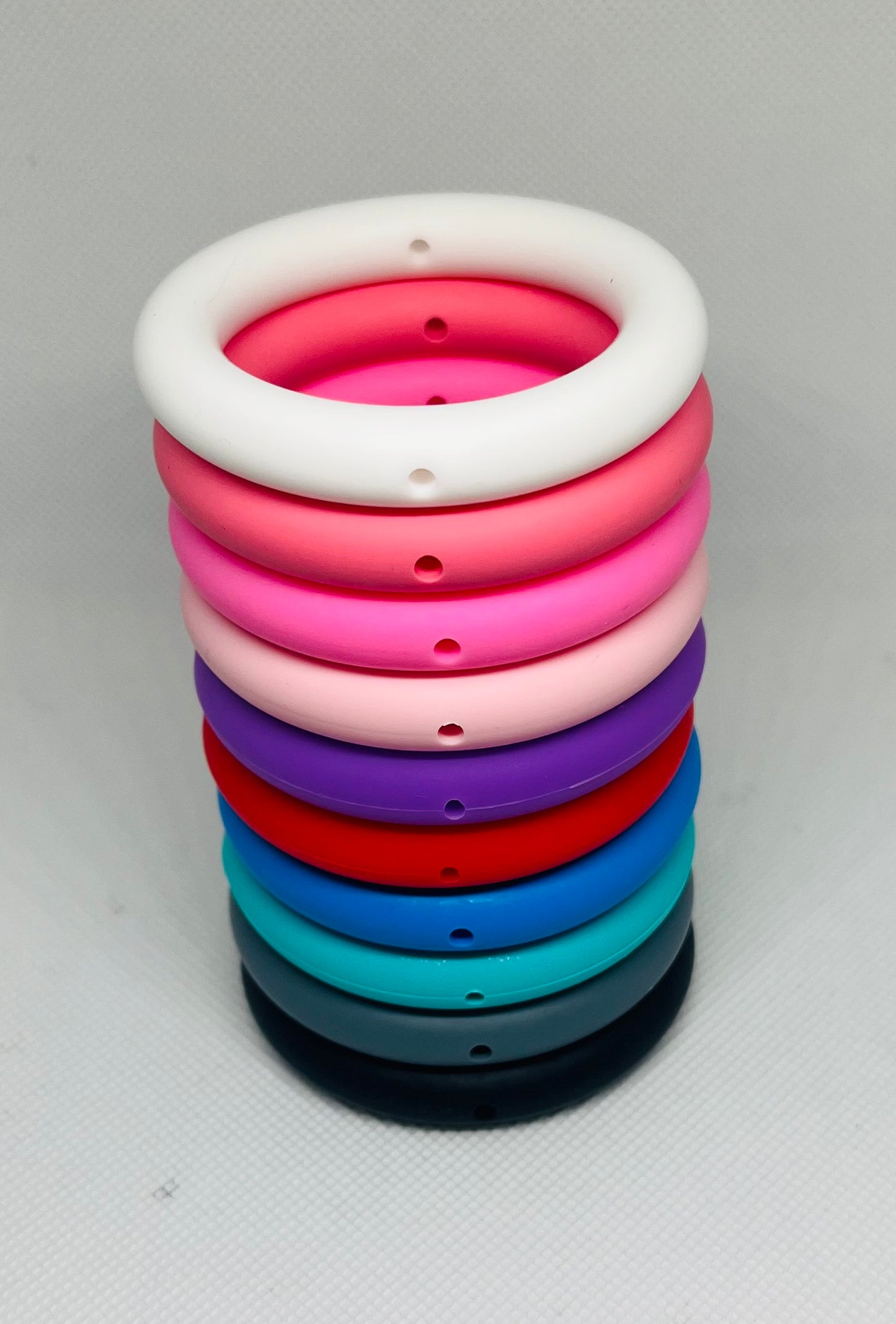 65mm Silicone Ring Bead White Turquoise Purple Pink Red Gray Green