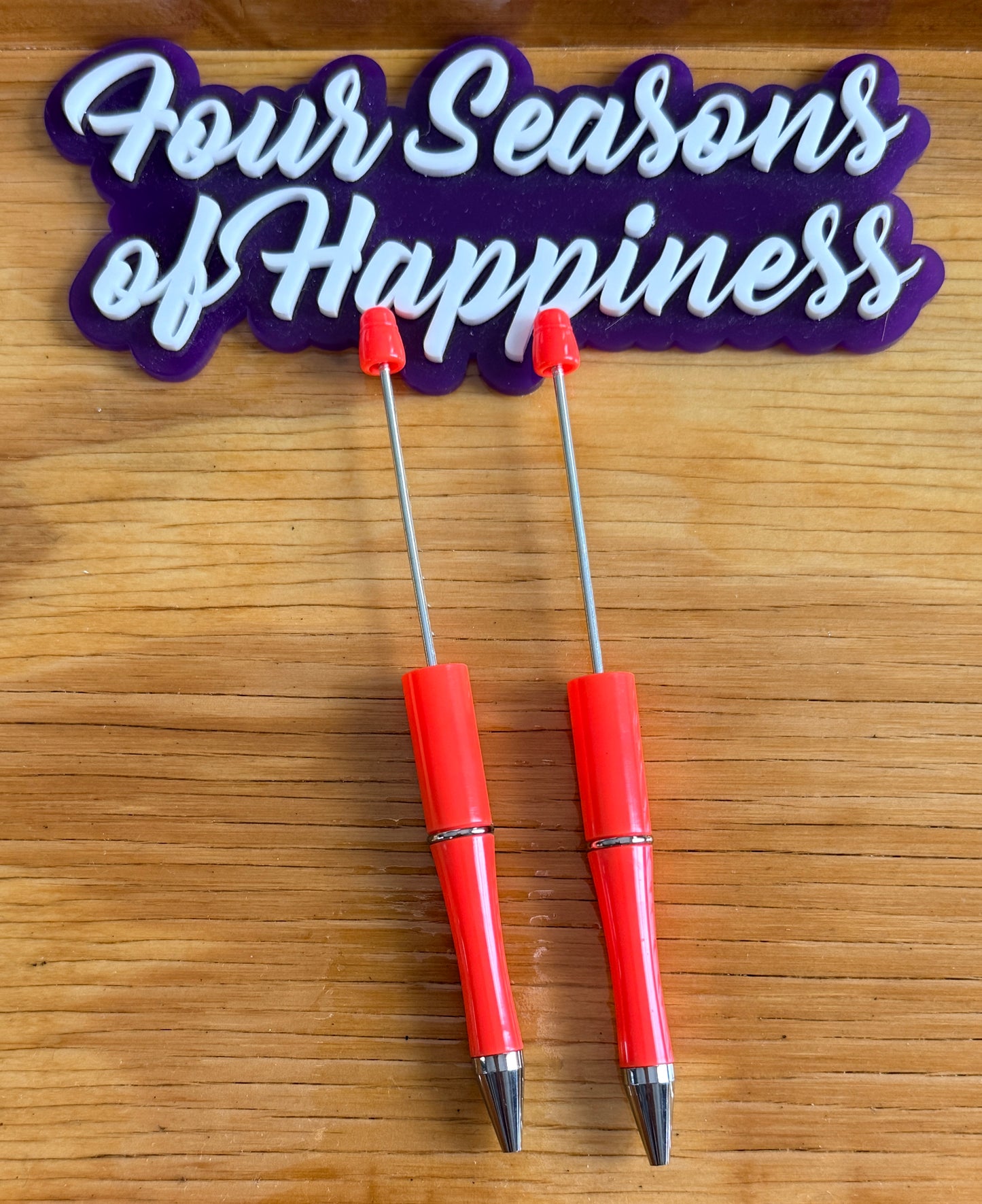 Create Happiness Red & Orange Beadable Pens – DIY Beaded Pen Bases for Silicone Beads | Four Seasons of Happiness