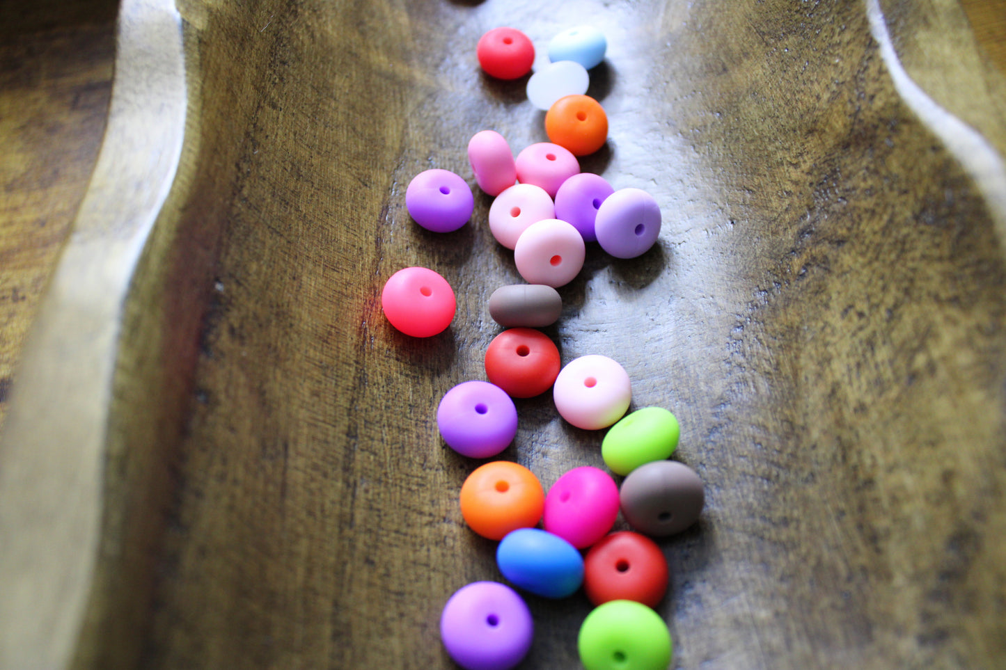 14mm Silicone Abacus (Biscuit) Spacer Bead Multiple Color 25 Count Bead Bag