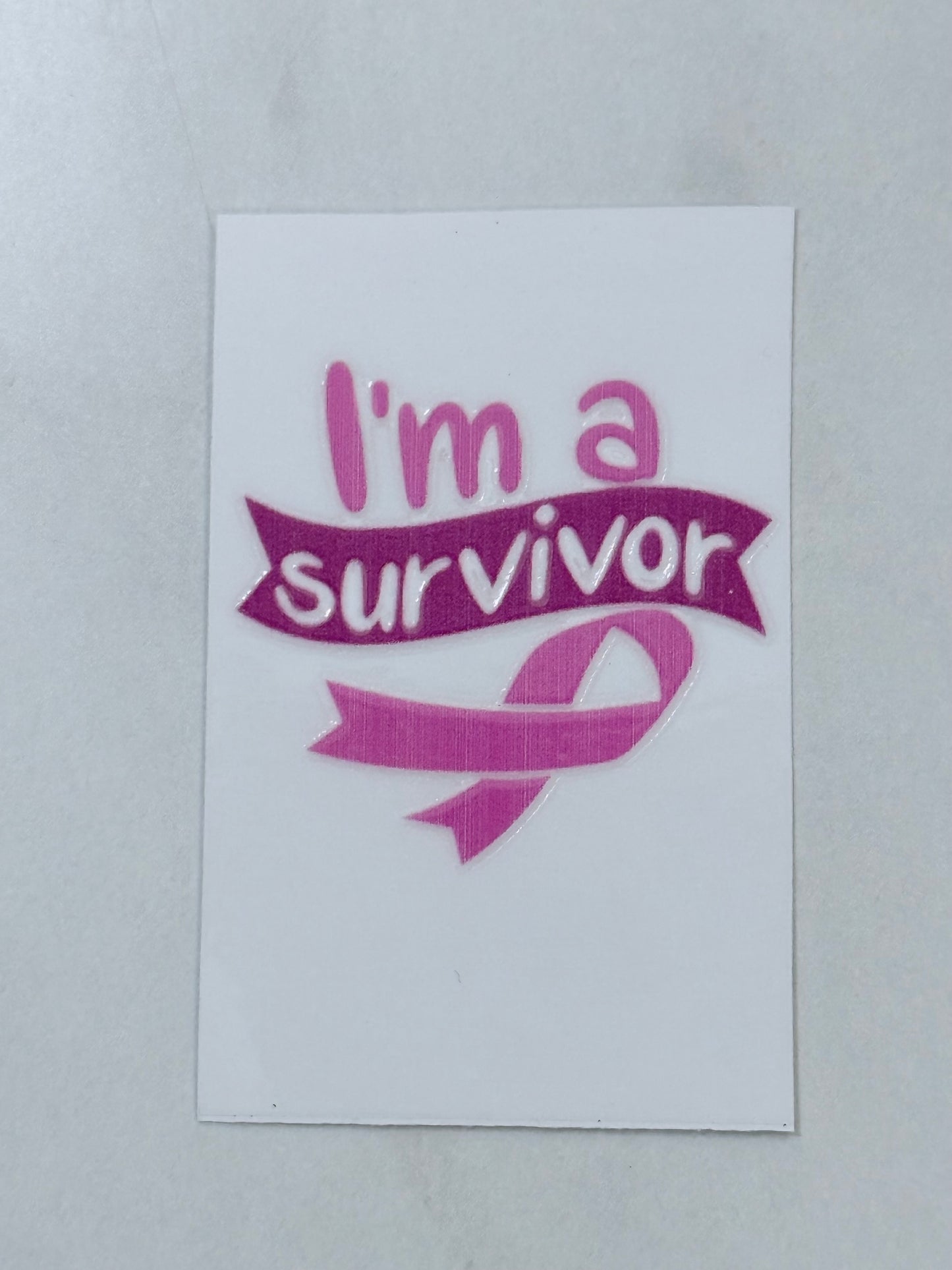 2x2 Breast Cancer Awareness UV DTF Decal – Fighters, Survivors & Hope