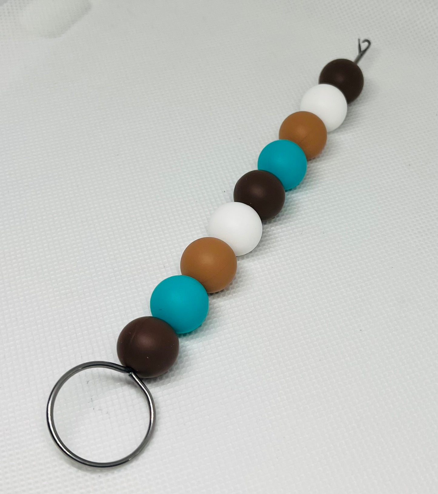 Dream Catcher Bead Mix 60 Count 15mm Silicone Bead Mix Coffee Brown Camel White Turquoise