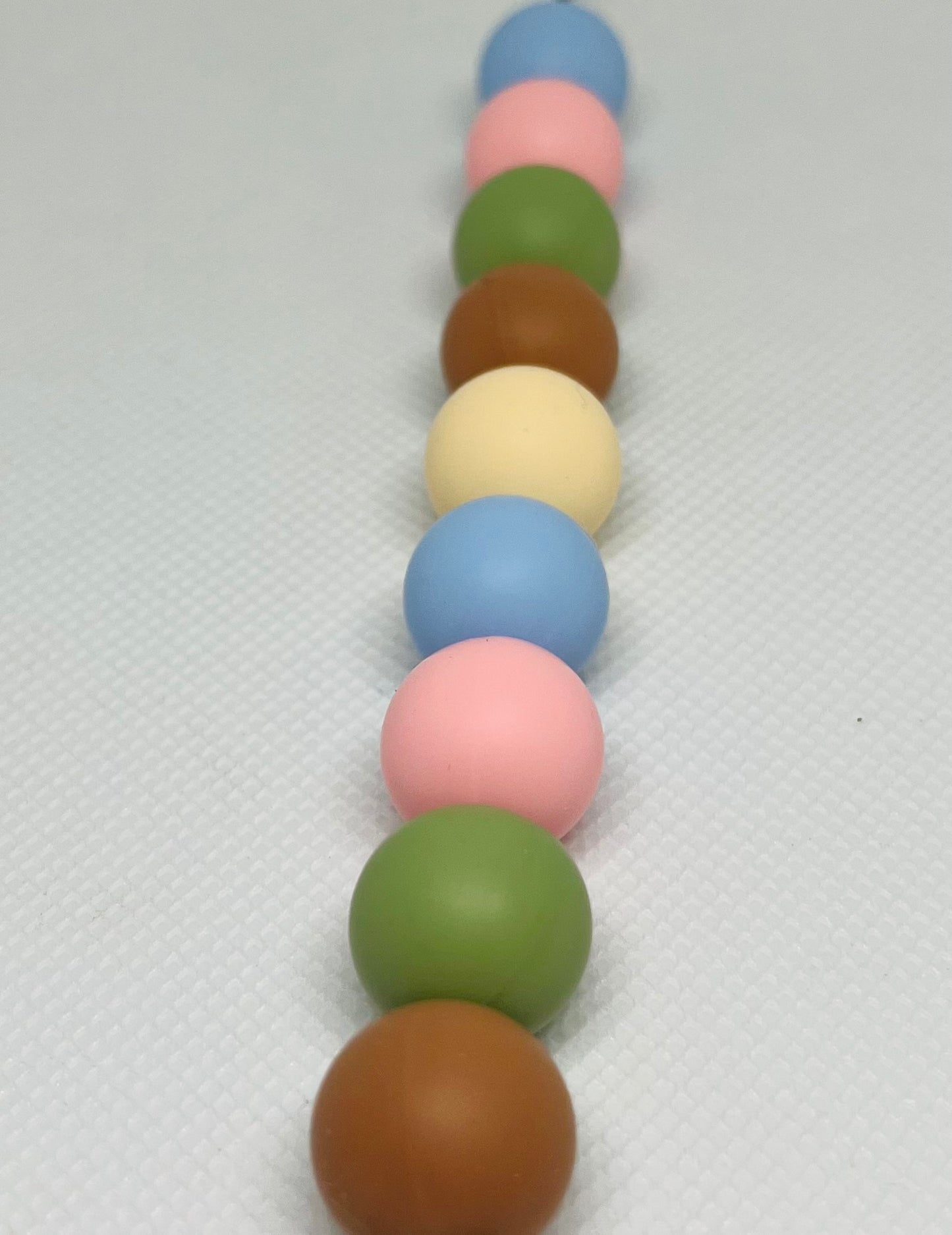 Pastel Bead Mix 60 Count 15mm Silicone Bead Pack Candy Pink Pastel Blue Bean Green Camel Brown