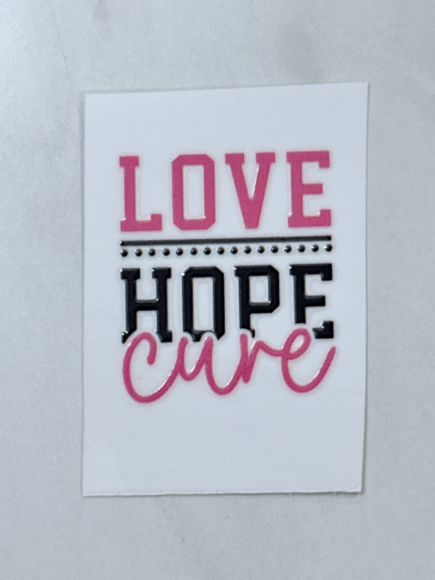 2x2 Breast Cancer Awareness UV DTF Decal – Fighters, Survivors & Hope