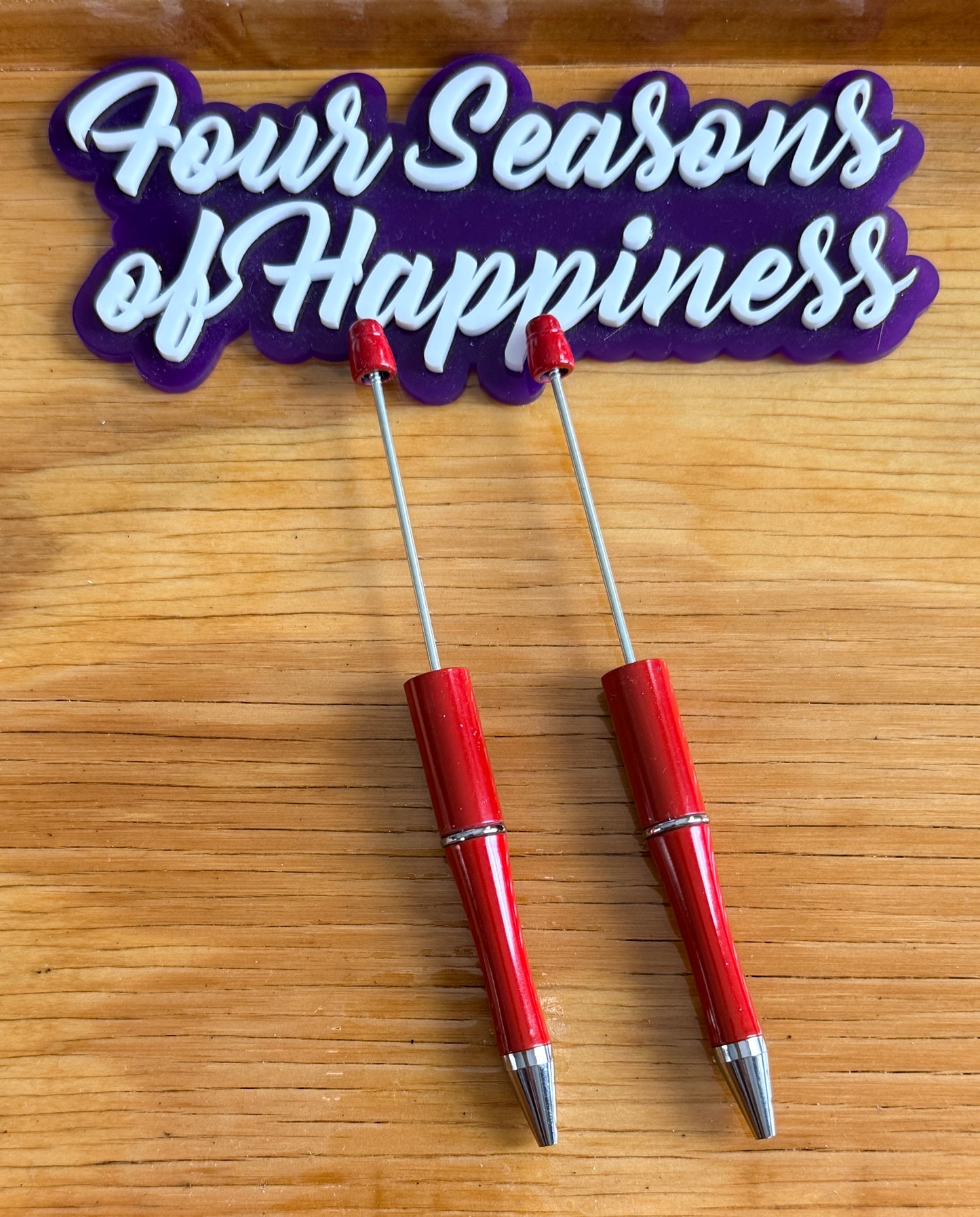 Create Happiness Red & Orange Beadable Pens – DIY Beaded Pen Bases for Silicone Beads | Four Seasons of Happiness