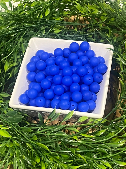Silicone 15mm Bead Royal Blue