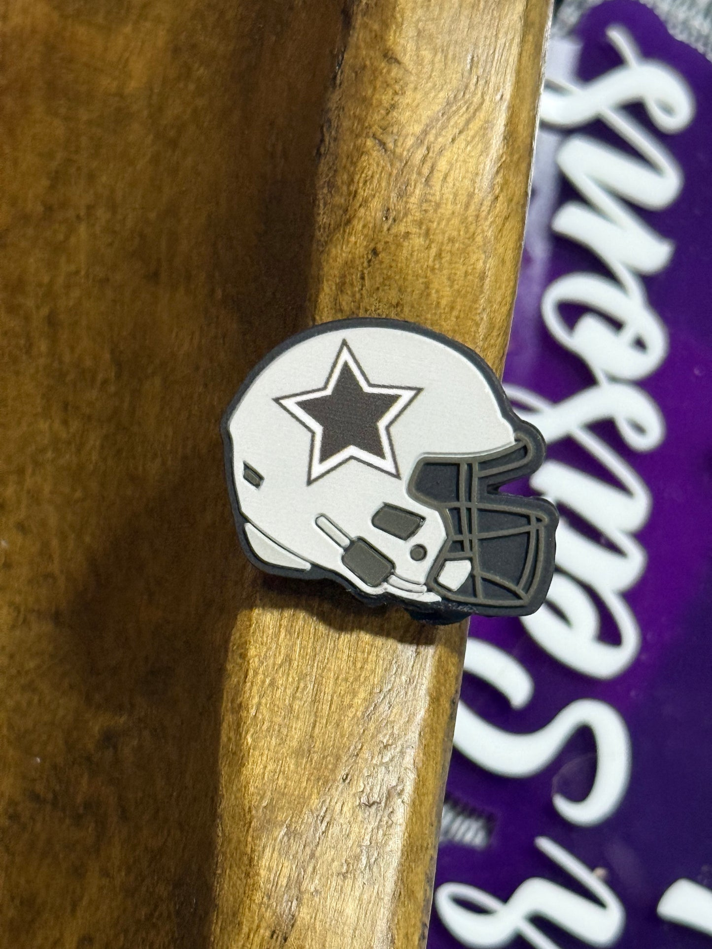 Football Helmet Silicone Focal Bead