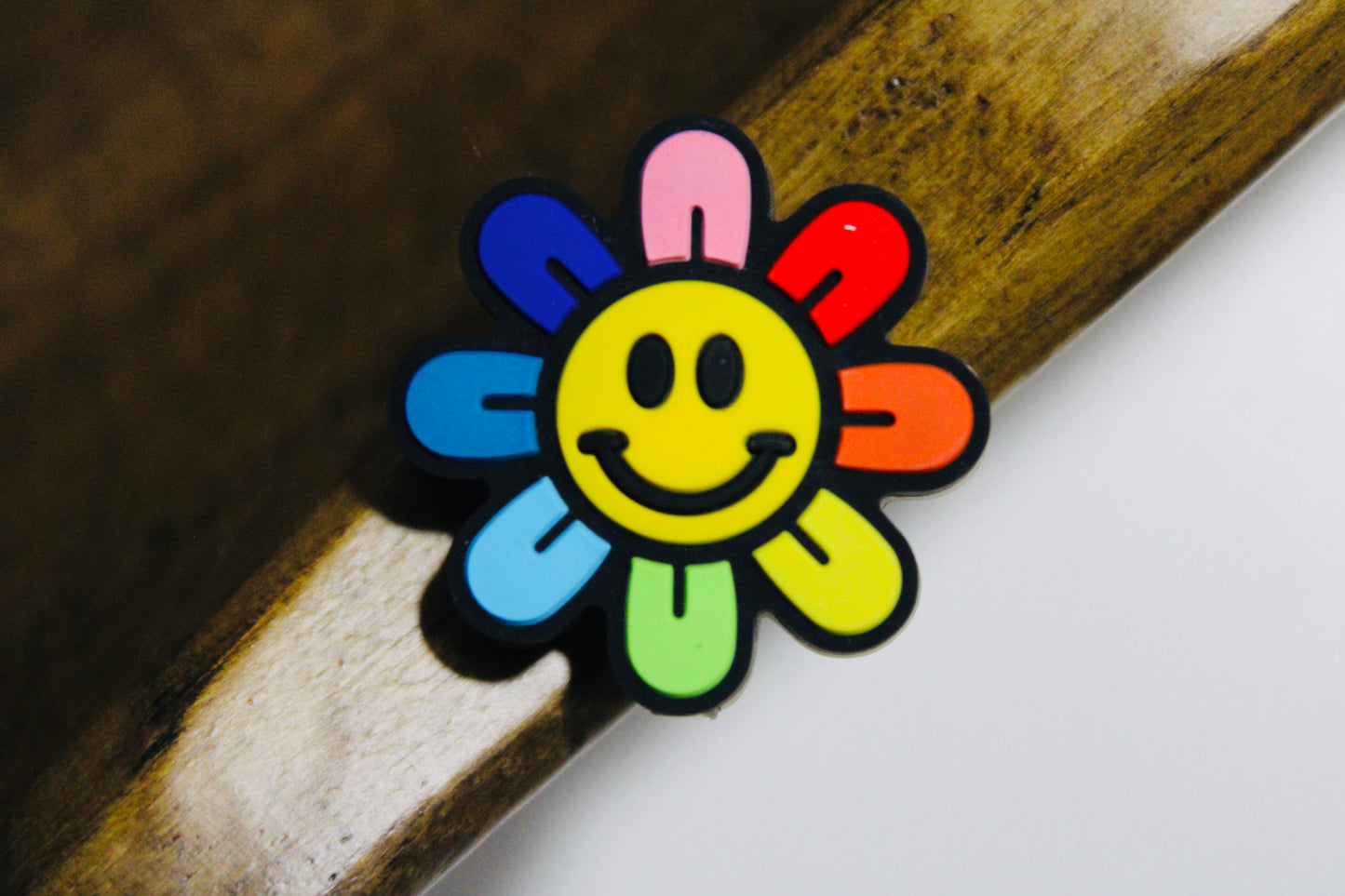 Happy Flower Silicone Focal Bead Multiple Color Options