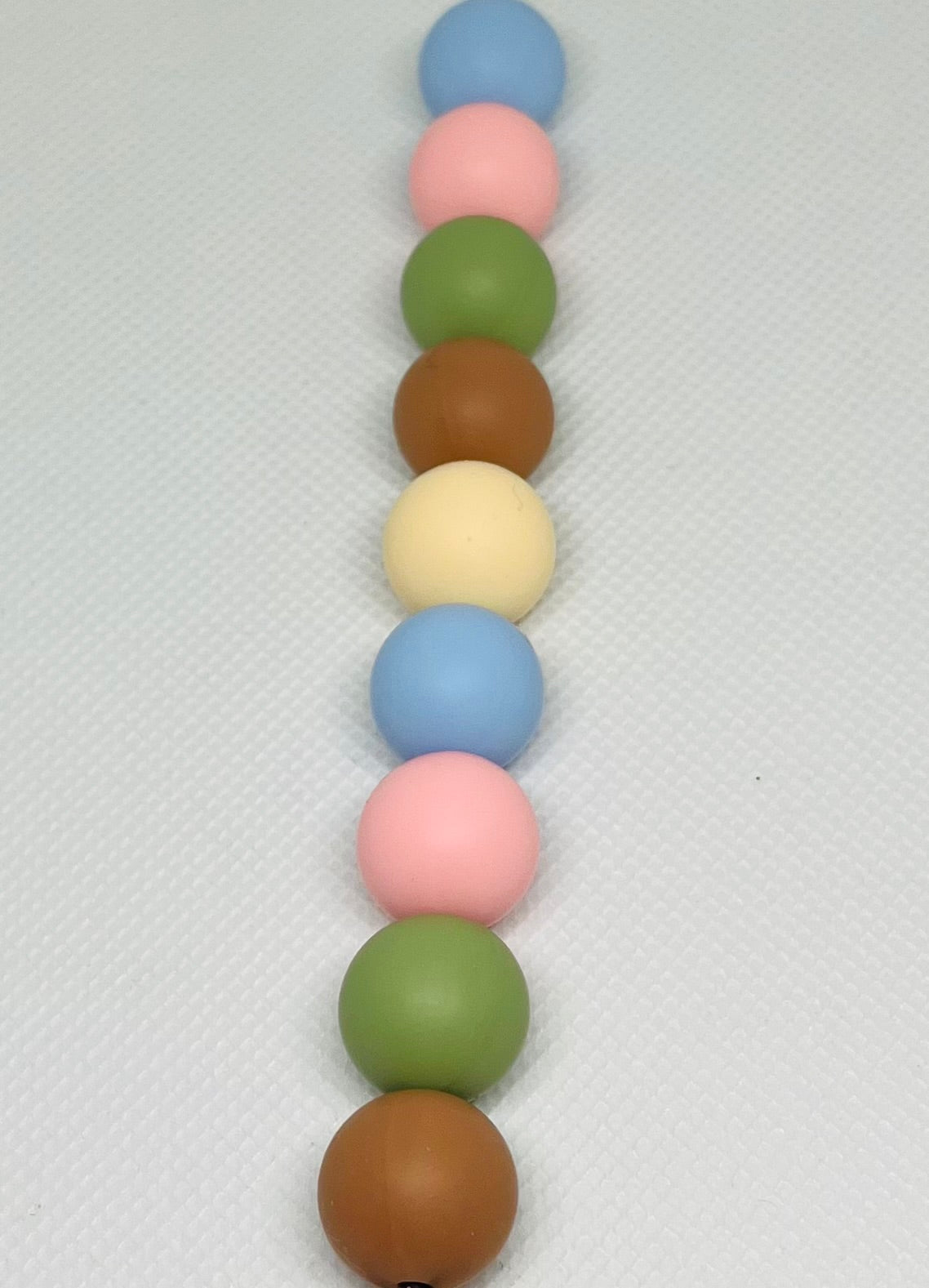 Pastel Bead Mix 60 Count 15mm Silicone Bead Pack Candy Pink Pastel Blue Bean Green Camel Brown
