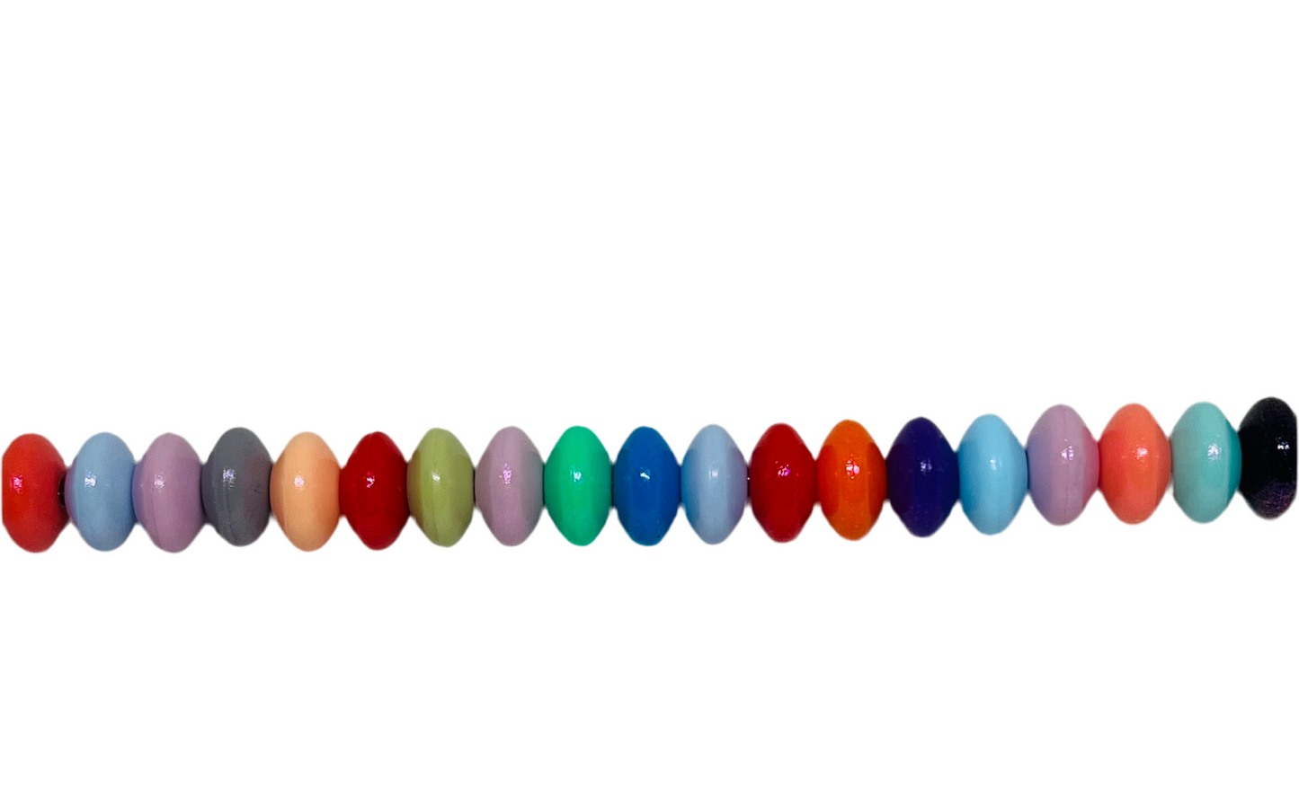 12mm Silicone Opal Lentil Spacer Mixed Color 25 Count Bead Bag