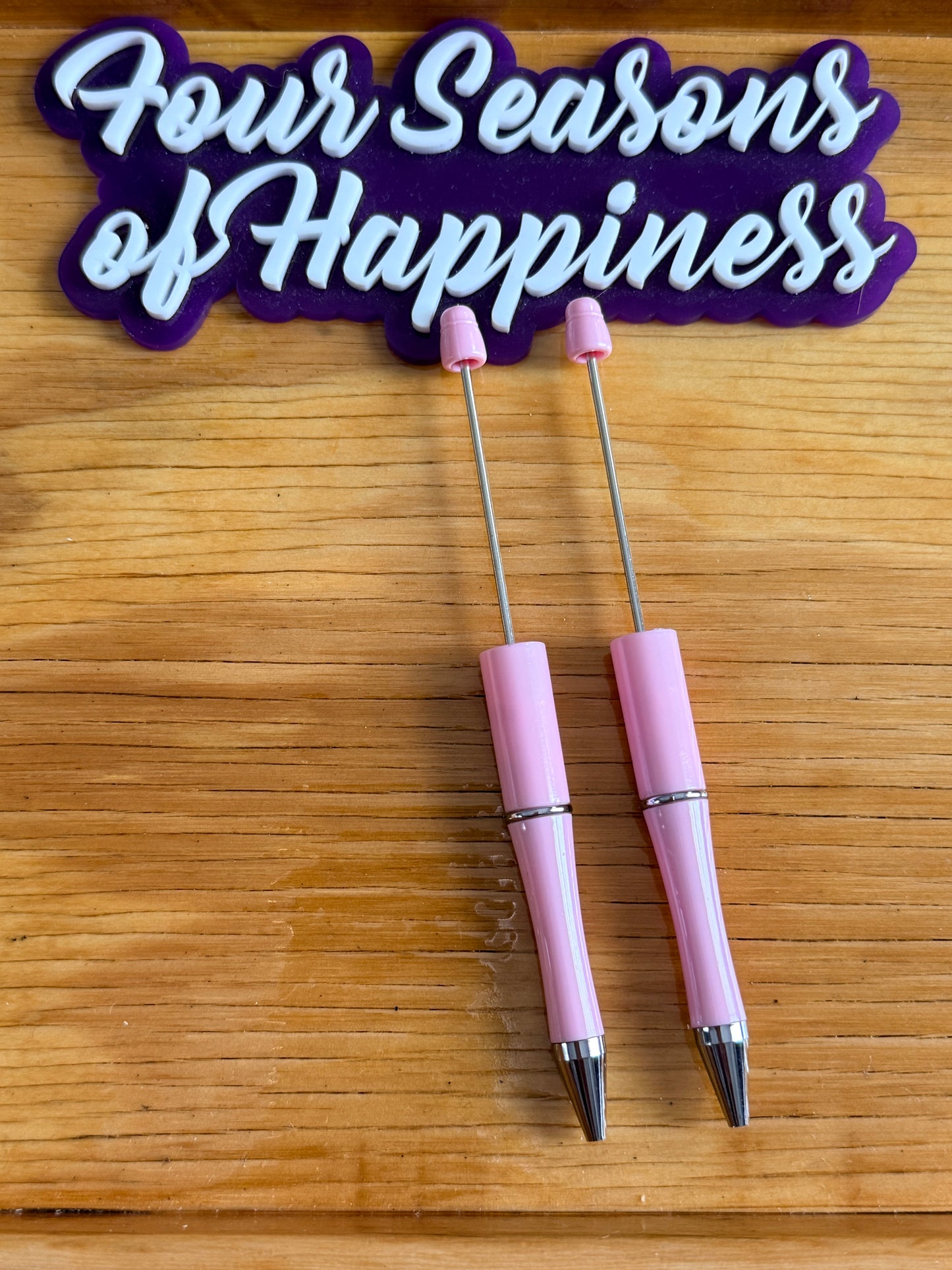 Create Happiness Pink Beadable Pens – DIY Beaded Pen Bases for Silicone Beads | Four Seasons of Happiness