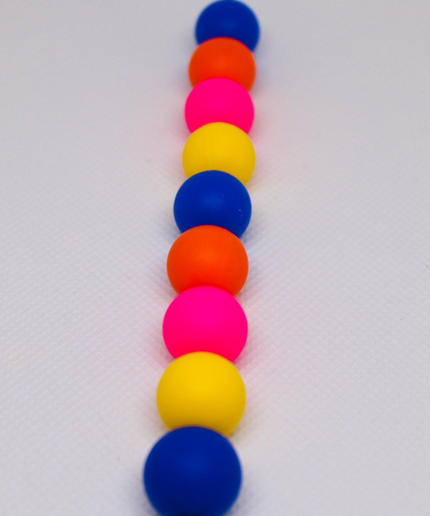 Rainbow Bead Mix 60 Count 15mm Multicolor Silicone Bead Pack Yellow Hot Pink Royal Blue Orange