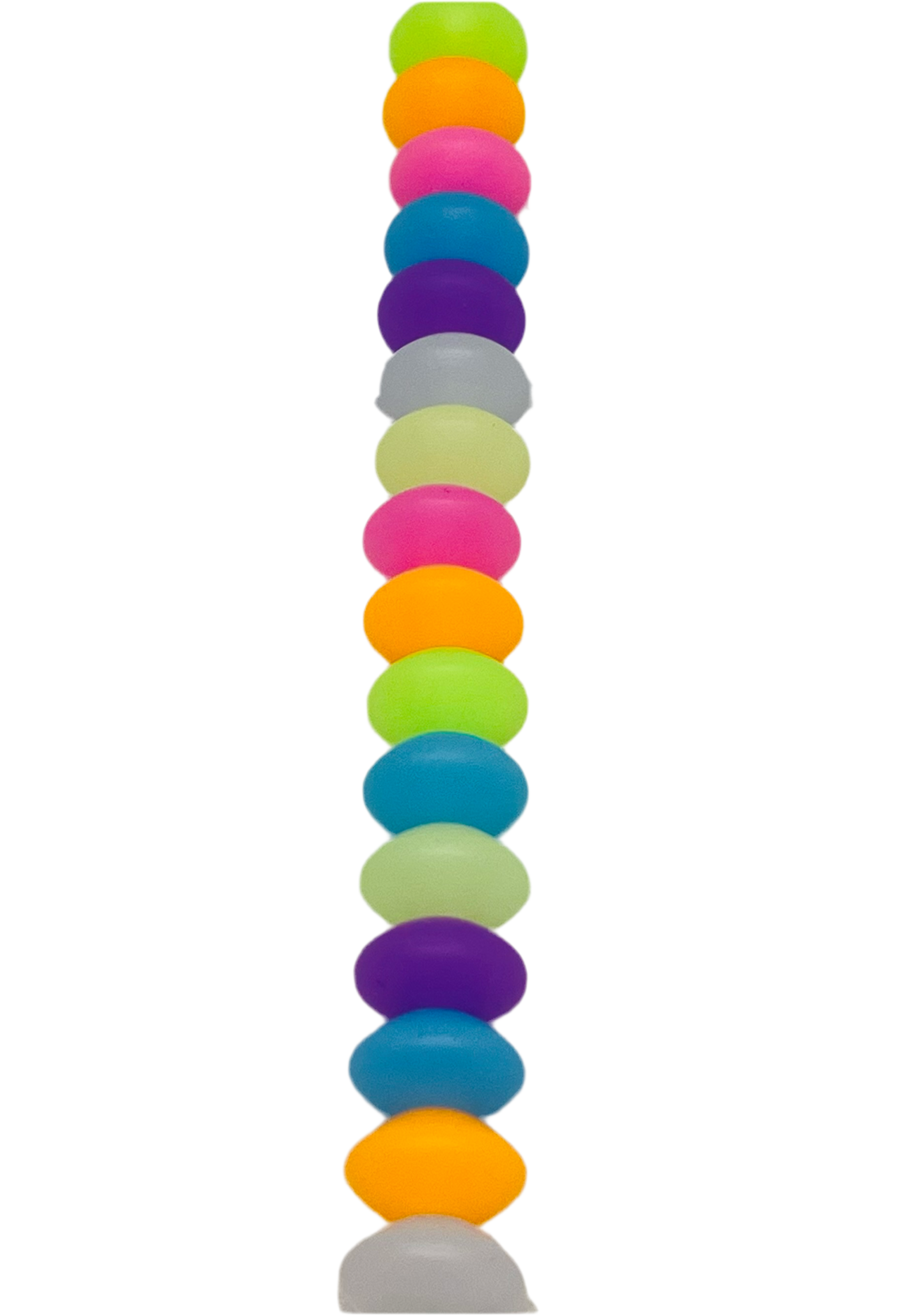 12mm Glow In The Dark Silicone Lentil Spacer Bead Multiple Color 50 Count Bag