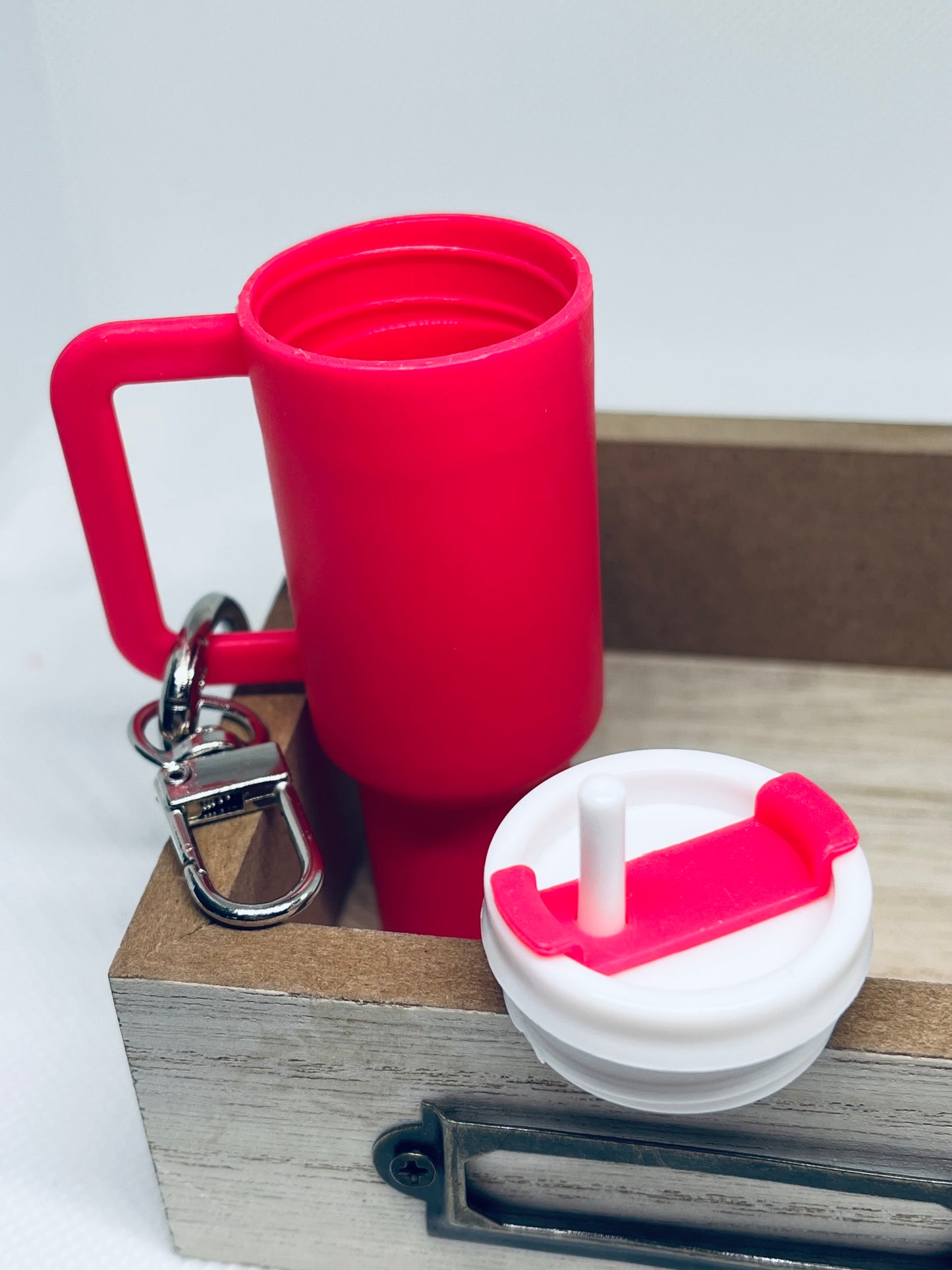 Plastic Mini Keychain Tumbler Removable Top Storage Multiple Color Options