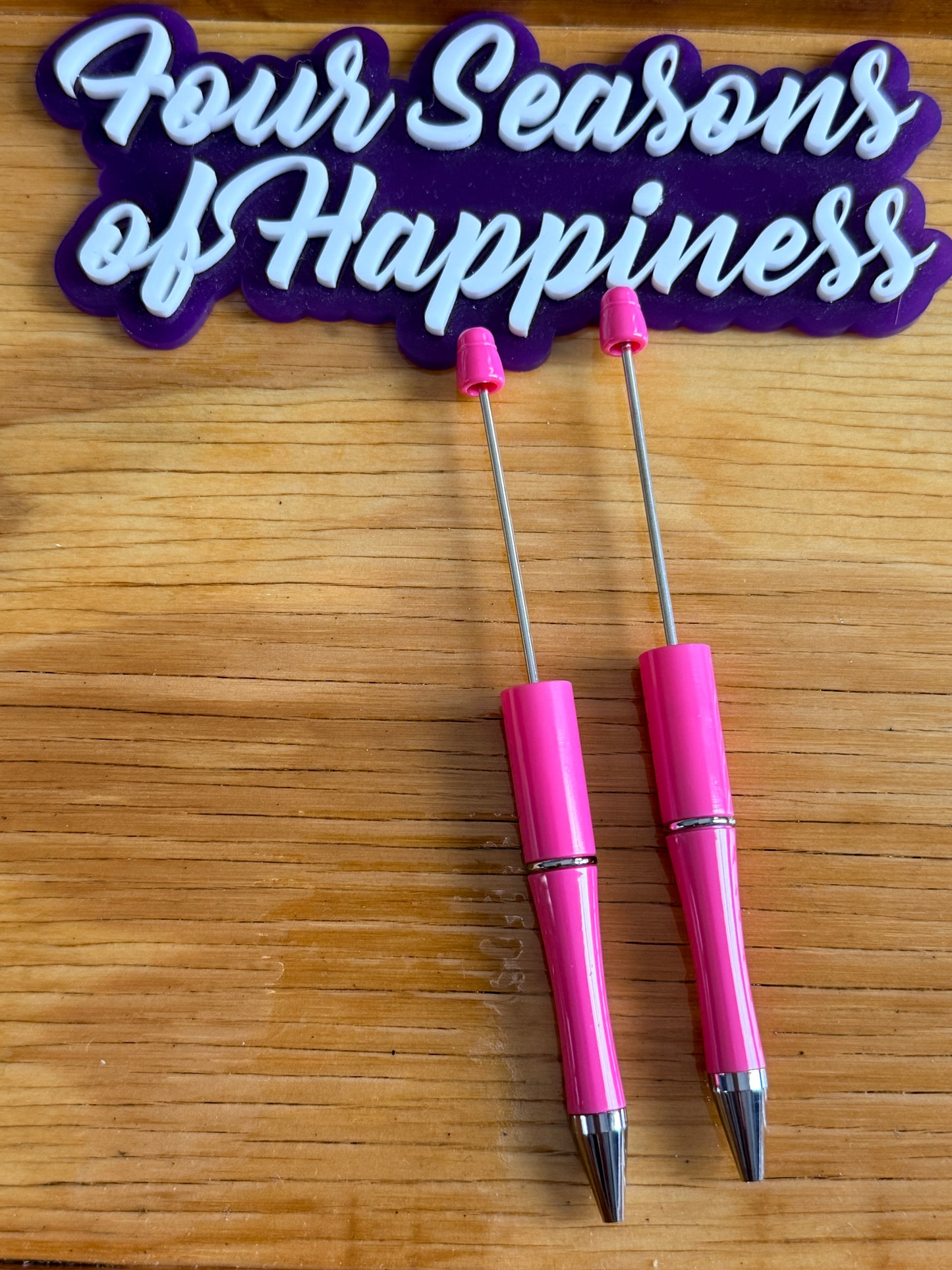 Create Happiness Pink Beadable Pens – DIY Beaded Pen Bases for Silicone Beads | Four Seasons of Happiness