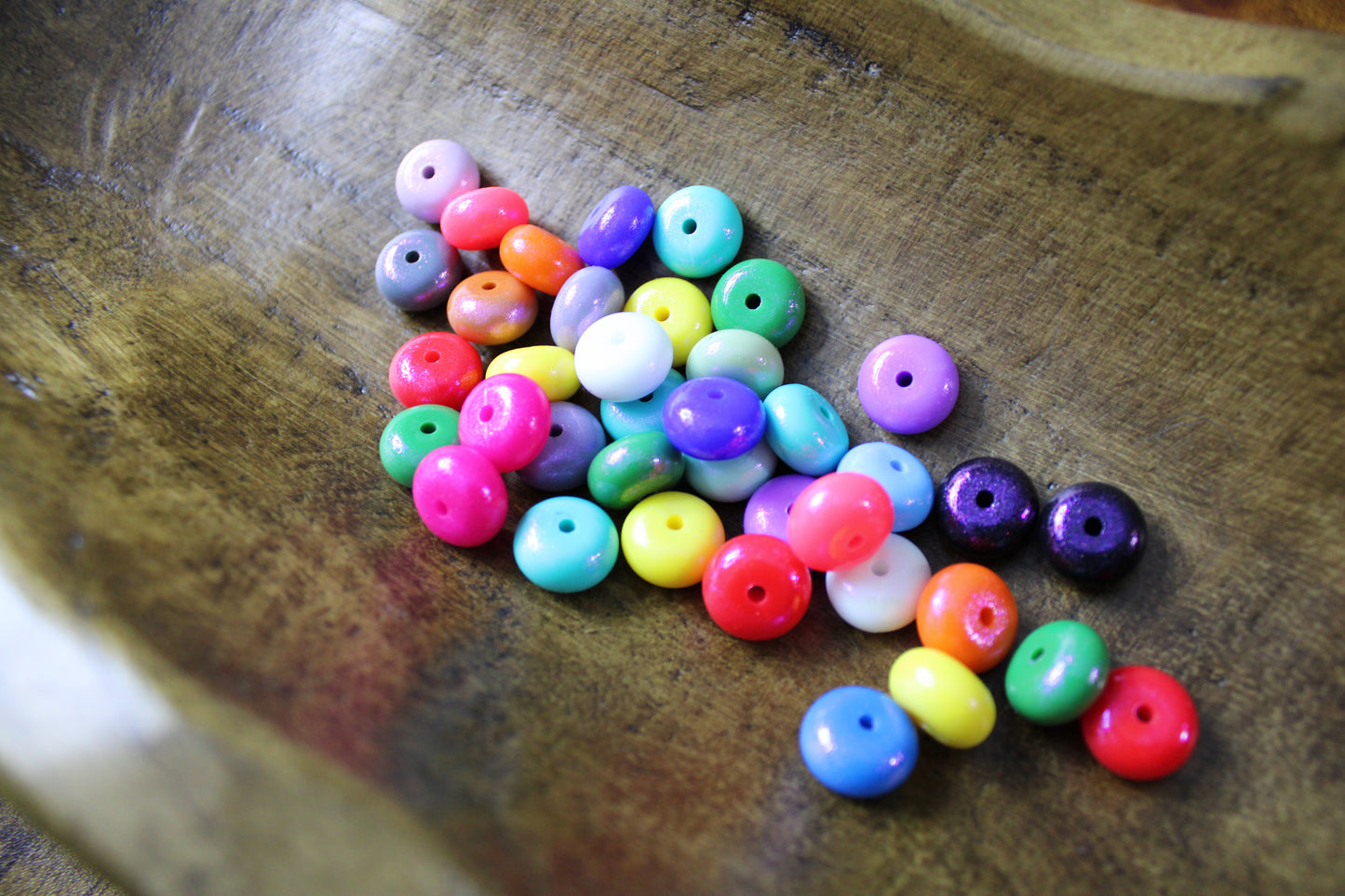 14mm Opal Abacus Silicone Spacer Bead 20 Count Bag