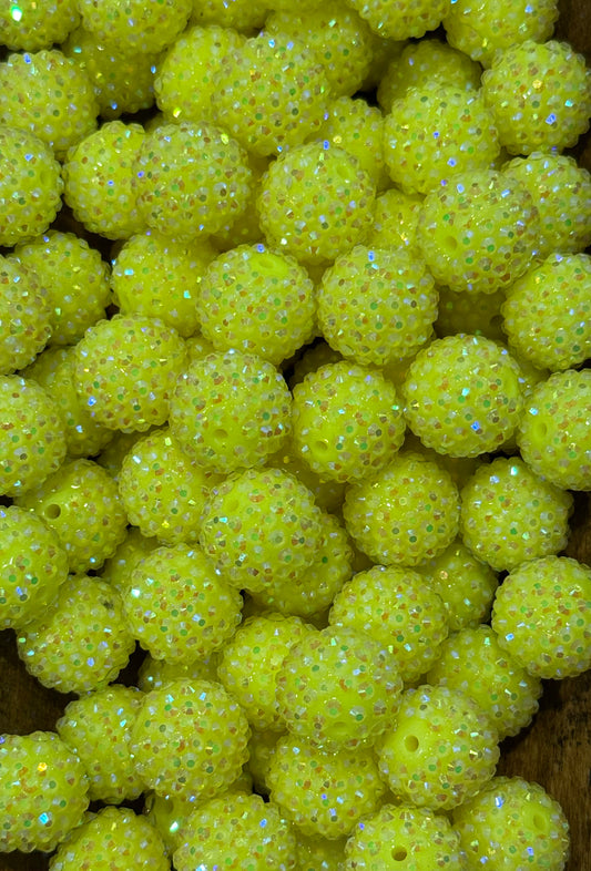 Yellow 20mm Acrylic Rhinestone Bead