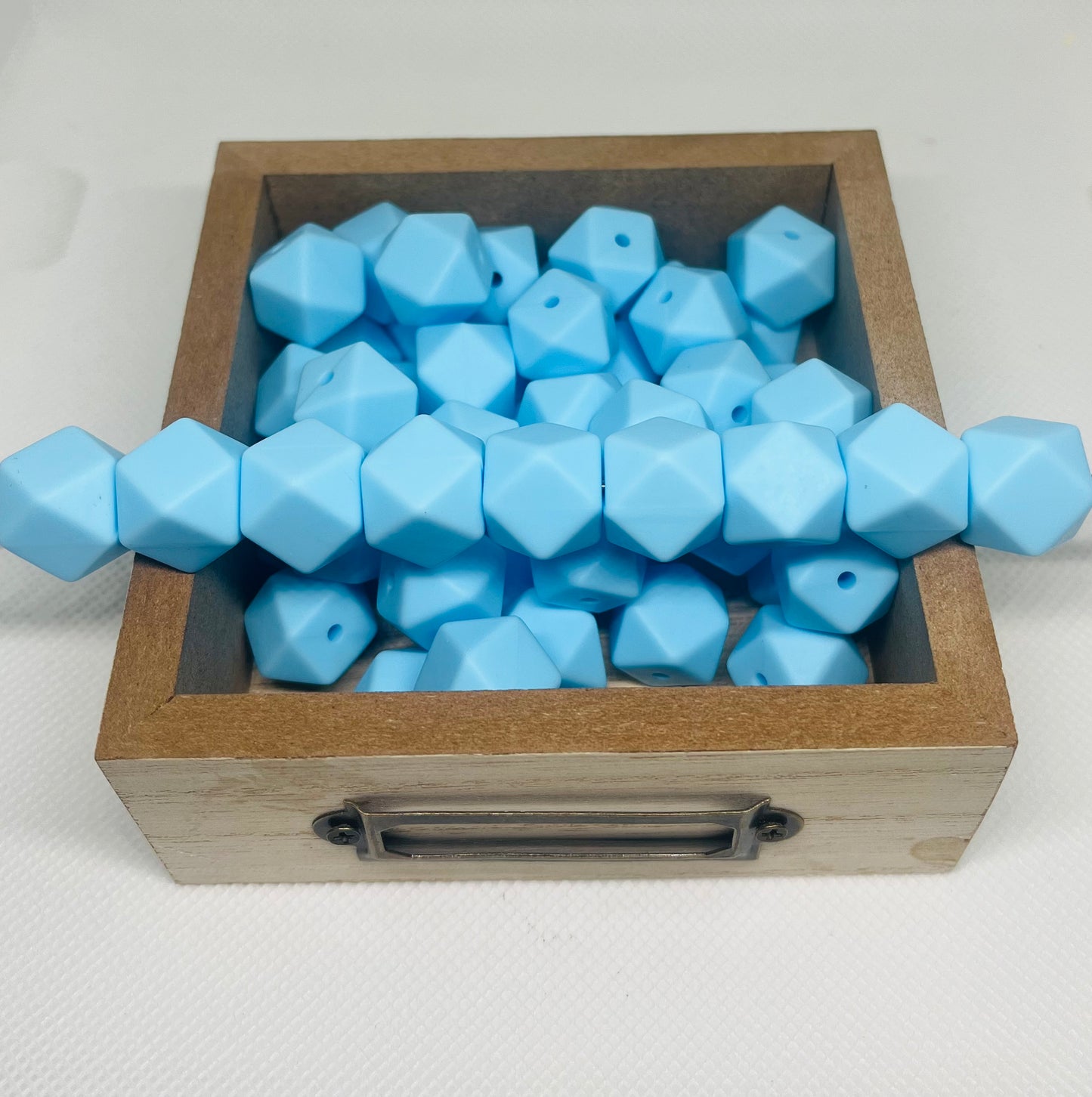 15 count 14mm Hexagon Silicone Solid Color Bead