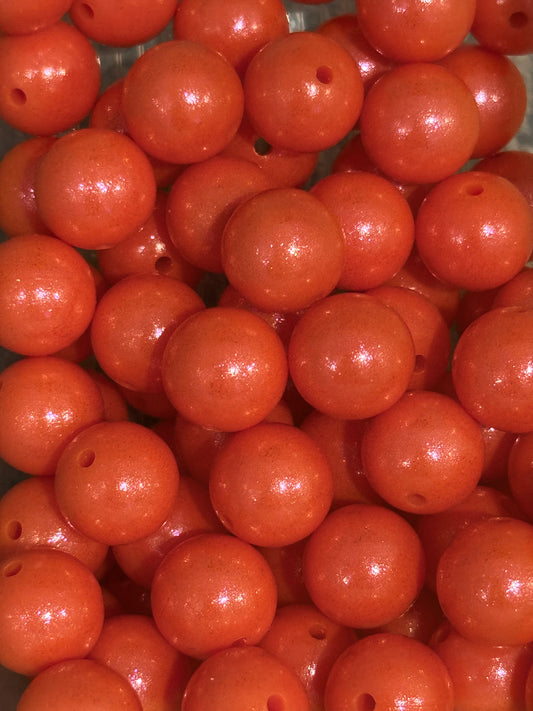 15mm Orange Opal Silicone Beads – Shimmer Finish Beads for DIY Keychains, Bracelets & Beadable Pens