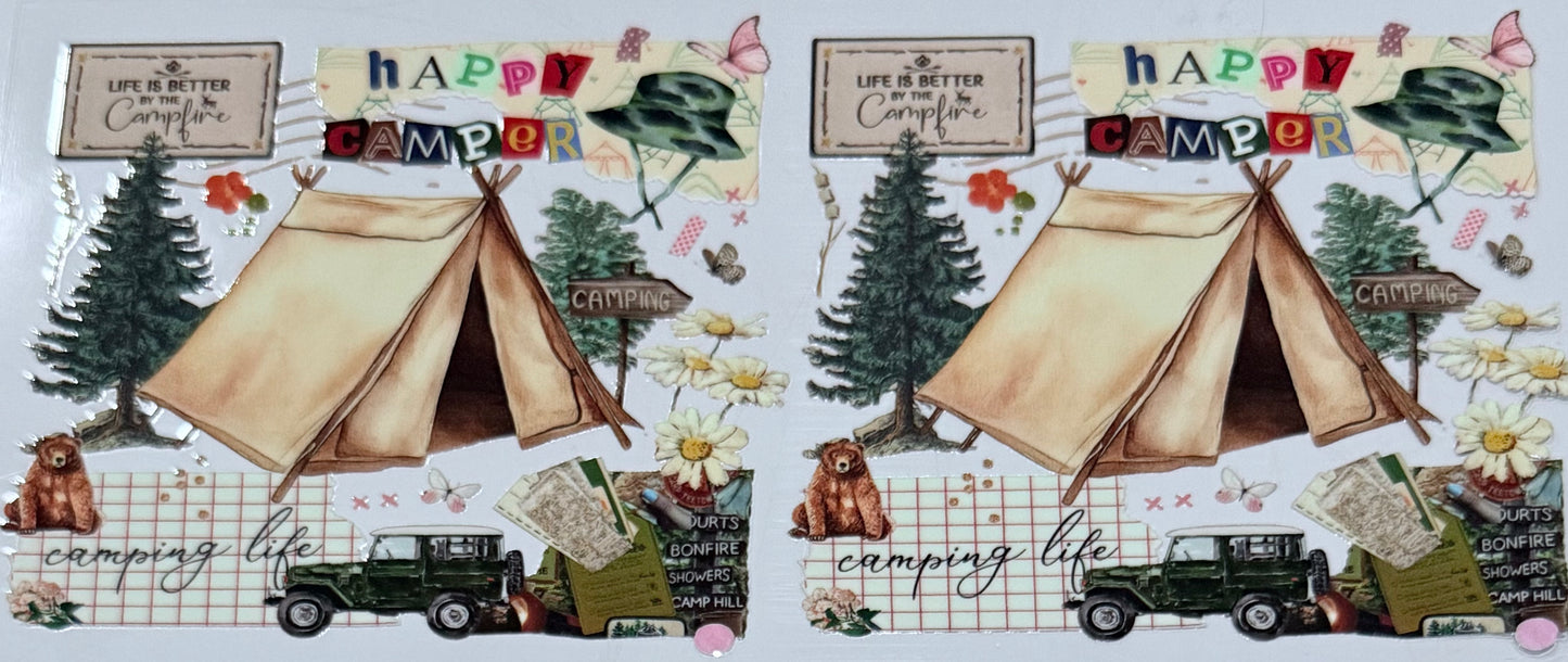 #24 Happy Camper 16oz UV DTF Decal Wrap