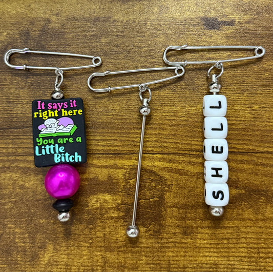 Beadable Safety Pin Brooches | Customizable Beaded Pins for Jackets, Bags, Hats & DIY Accessories