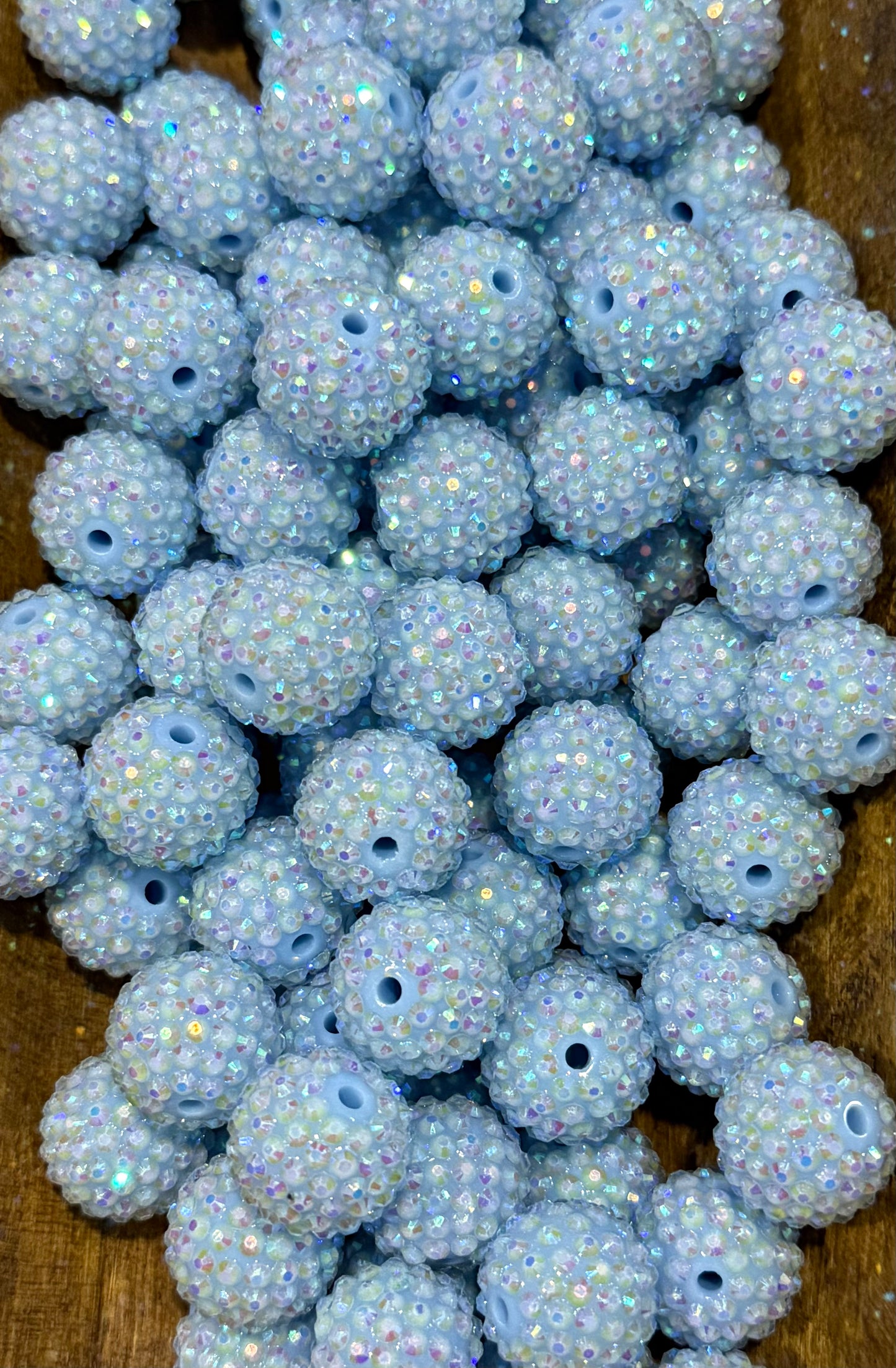 Pastel Blue 20mm Acrylic Rhinestone Bead