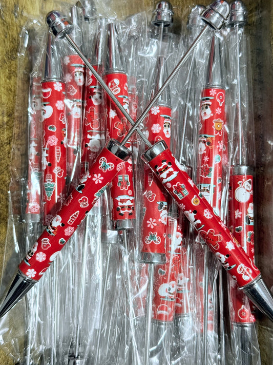 Red Christmas Metal Pens – Santa, Snowman & Gingerbread Holiday Ballpoint Pens | Festive Writing Gift for Office, Teachers & Stocking Stuffers