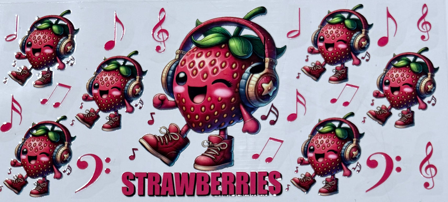 #37 Strawberries 16oz UV DTF Decal Wrap