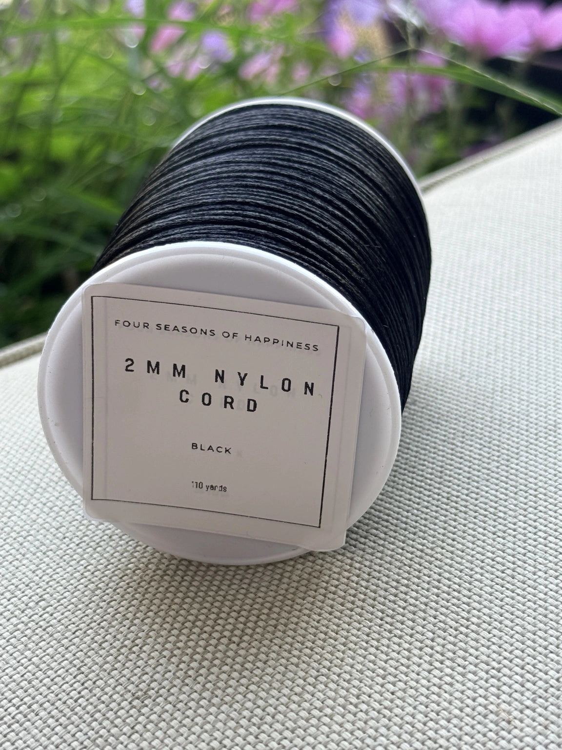 2mm Nylon Cord – 110 Yard Spool | Black or White Crafting Cord