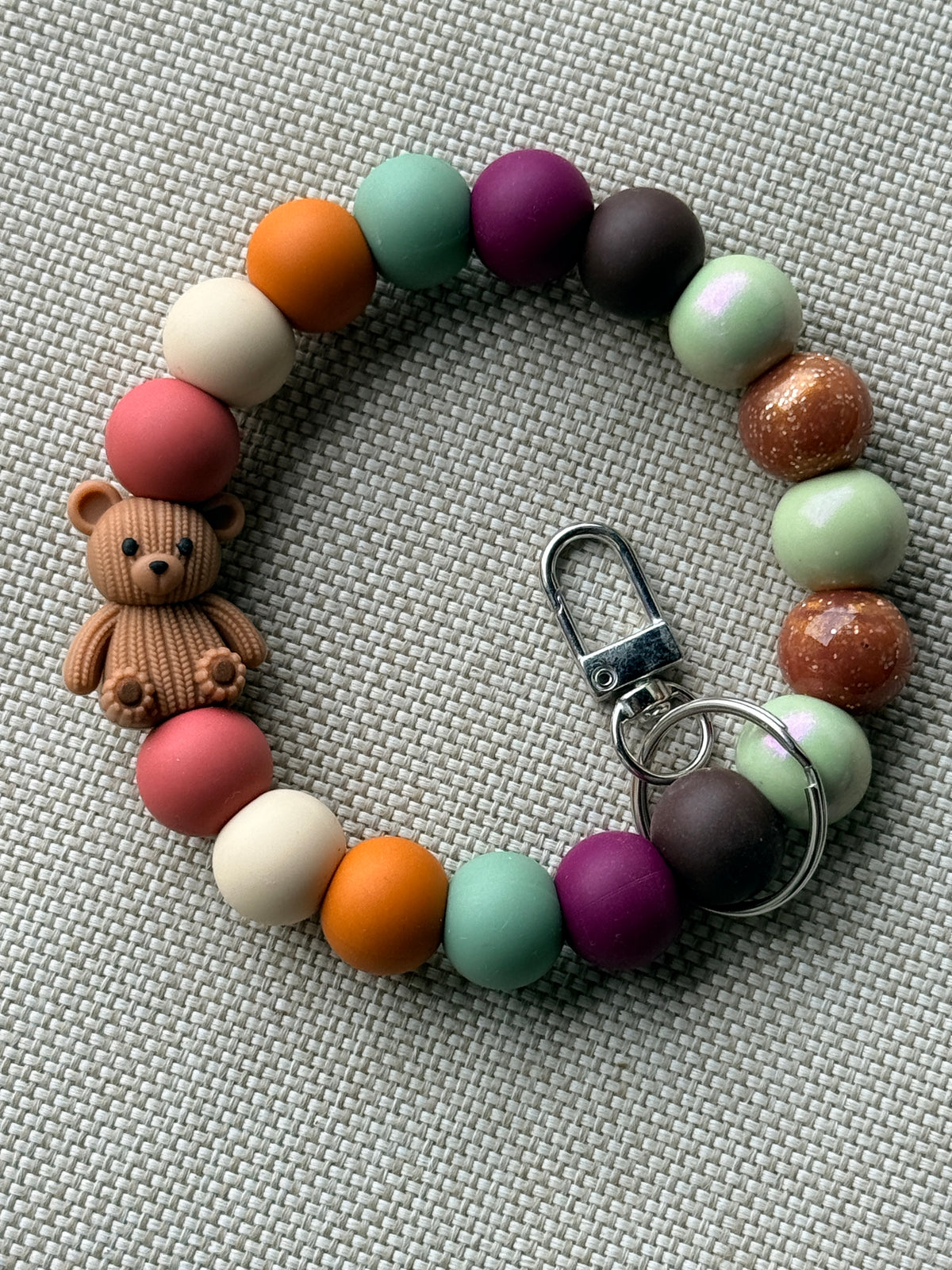 Cozy Little Moments Teddy Bear Wristlet – DIY Silicone Bead Kit or Premade Wristlet | FSOH