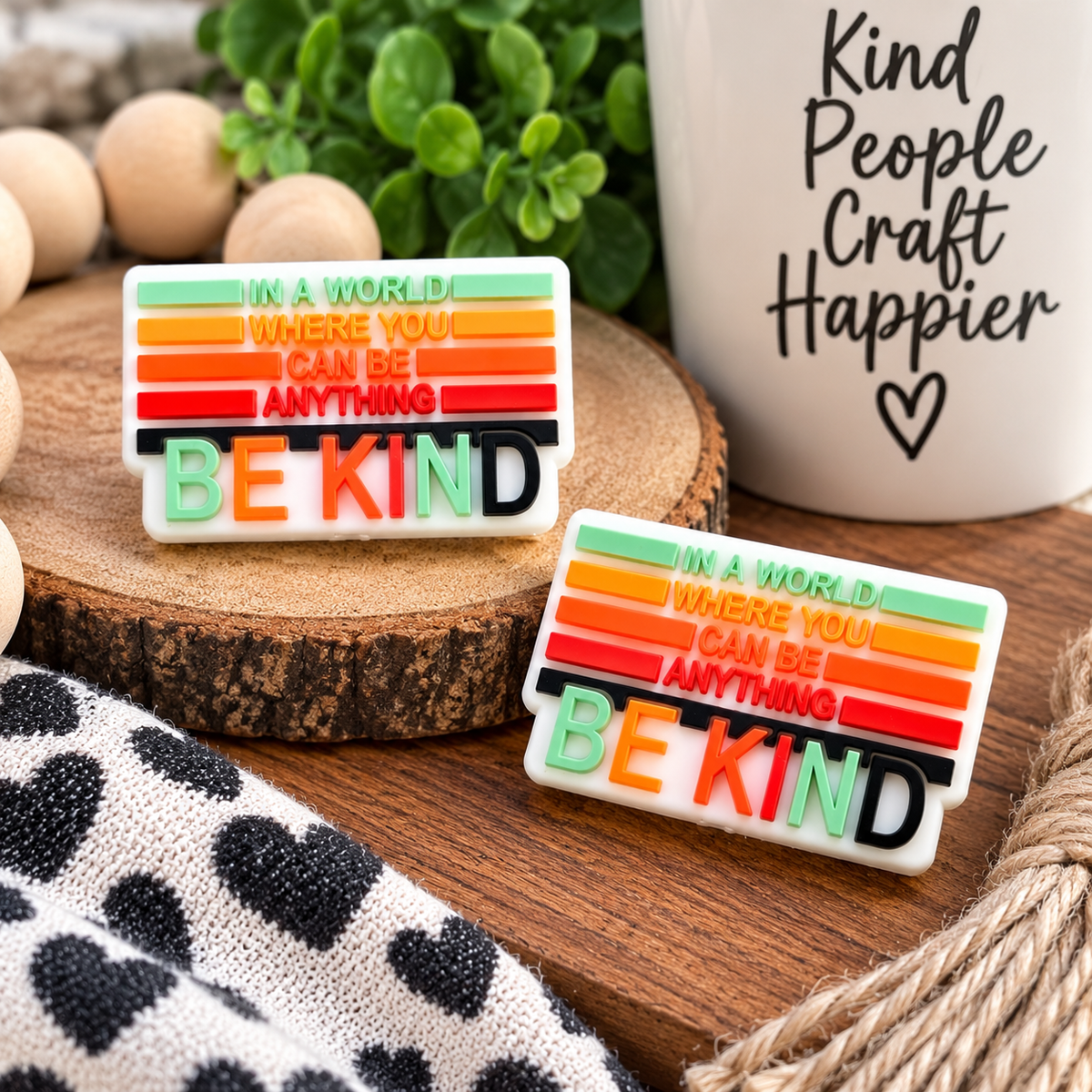 Choose Kind “Be Kind” Inspirational Silicone Focal Bead | FSOH