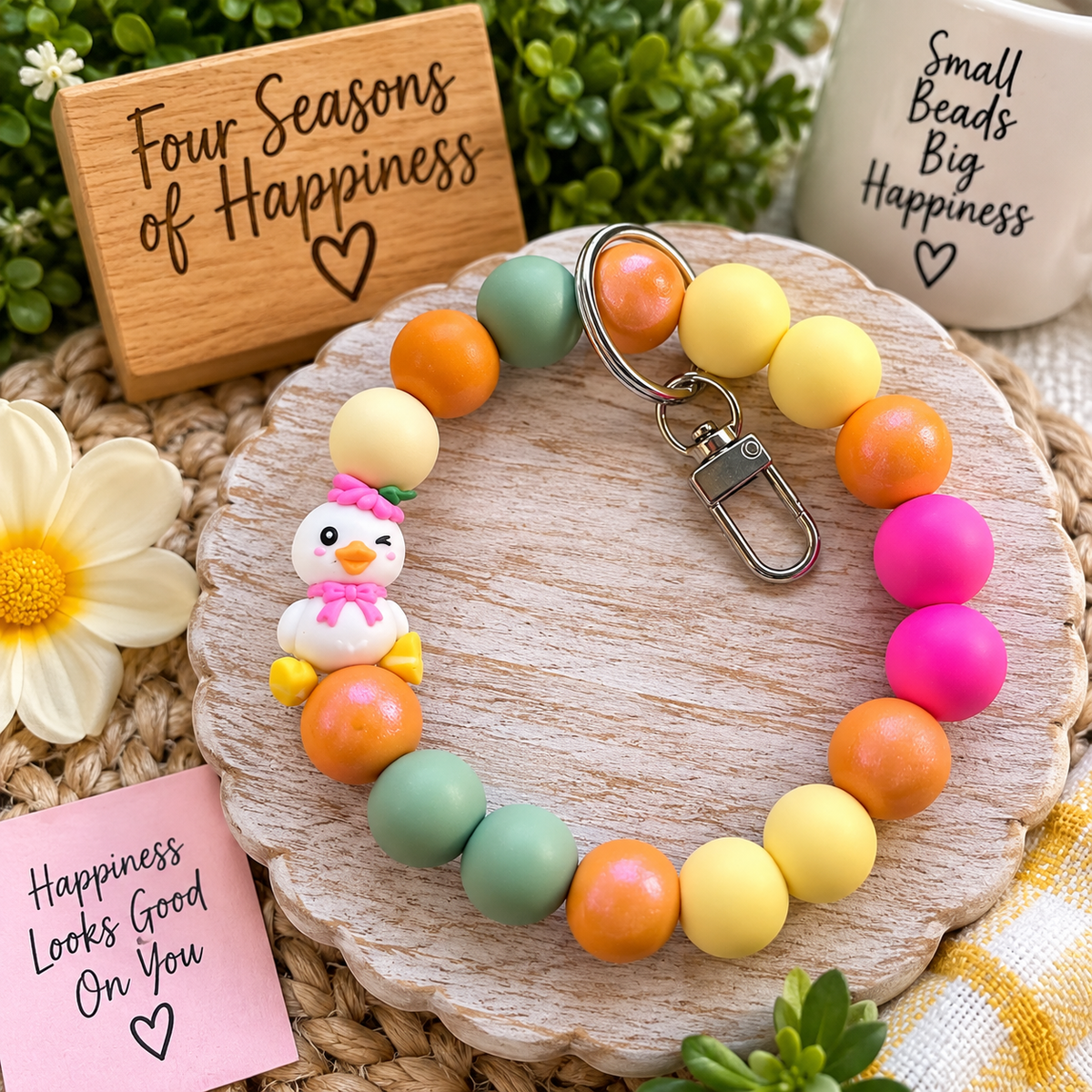 Penelope’s Happy Little Moment Duck Wristlet – DIY Silicone Bead Kit or Premade Wristlet | FSOH