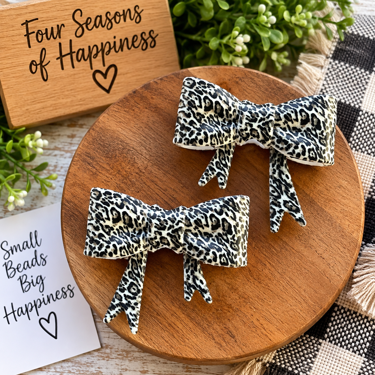 Wild Side Leopard Large Silicone Bow Focal Bead | FSOH