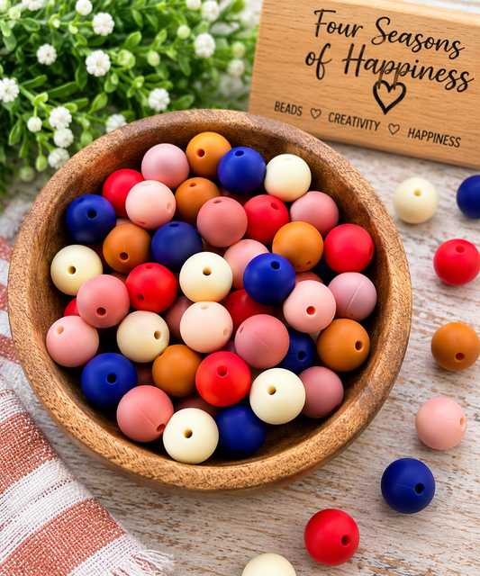 Sunset Serenity 15mm Silicone Bead Mix – 60 Count | FSOH