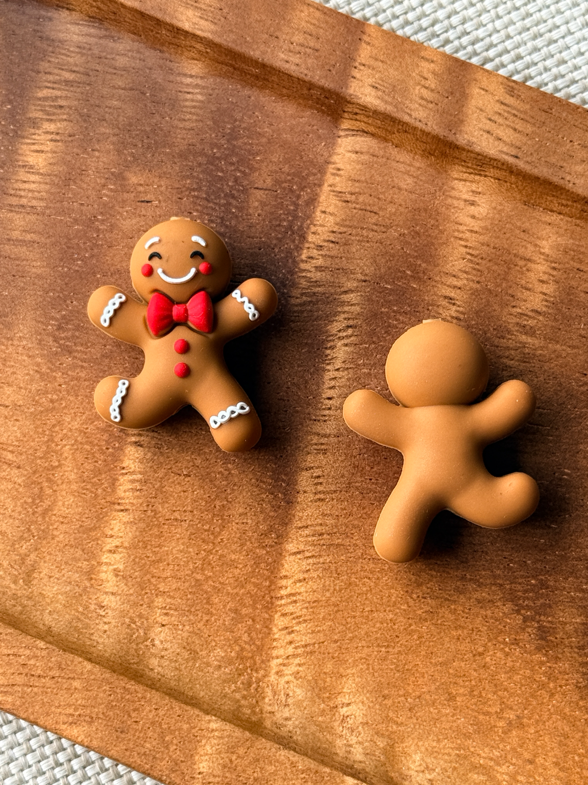 Gingerbread Man 3D Silicone Focal Bead | Christmas Cookie Bead