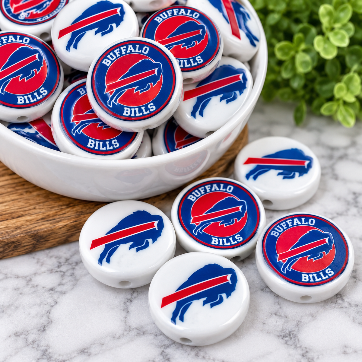 Football Acrylic Focal Beads – Sports Designs – Sold Individually | FSOH