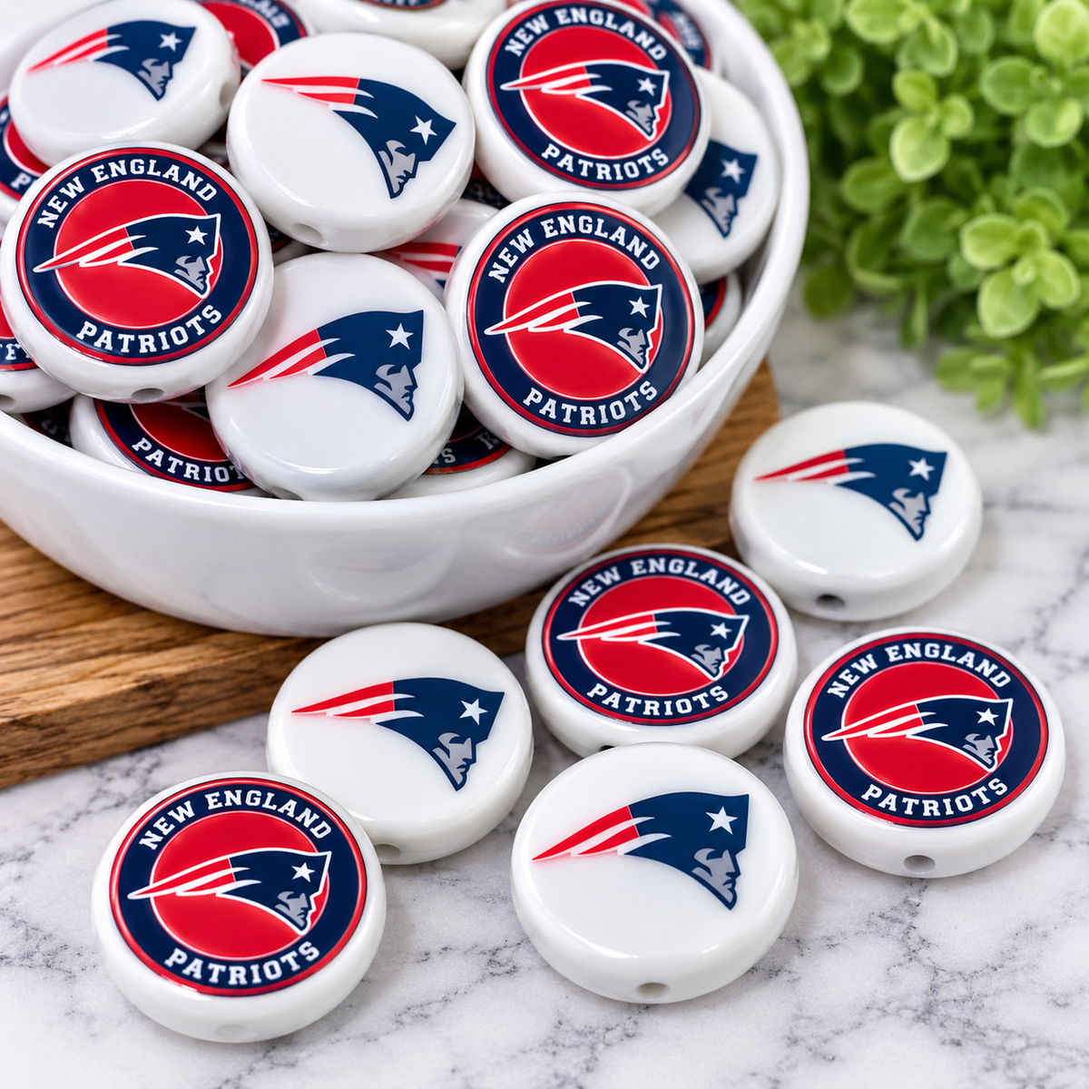 Football Acrylic Focal Beads – Sports Designs – Sold Individually | FSOH
