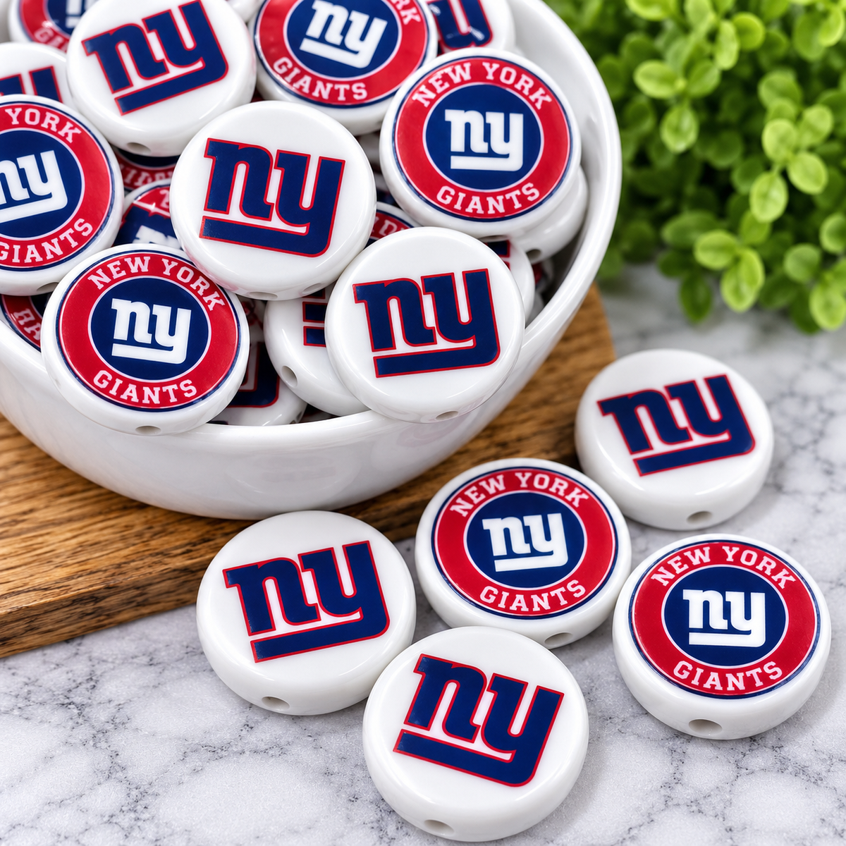 Football Acrylic Focal Beads – Sports Designs – Sold Individually | FSOH