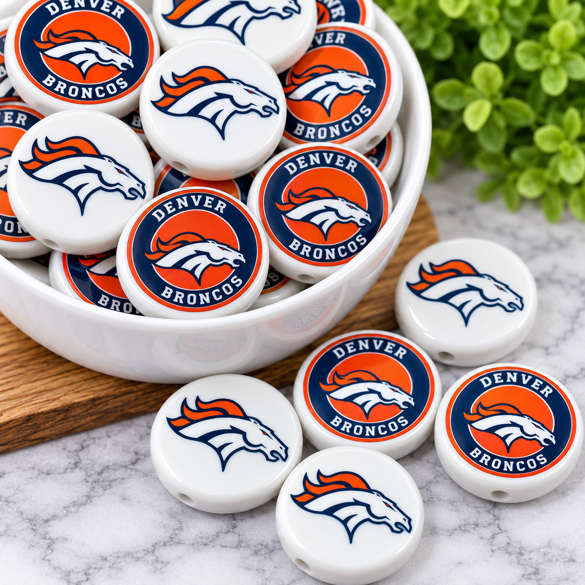 Football Acrylic Focal Beads – Sports Designs – Sold Individually | FSOH