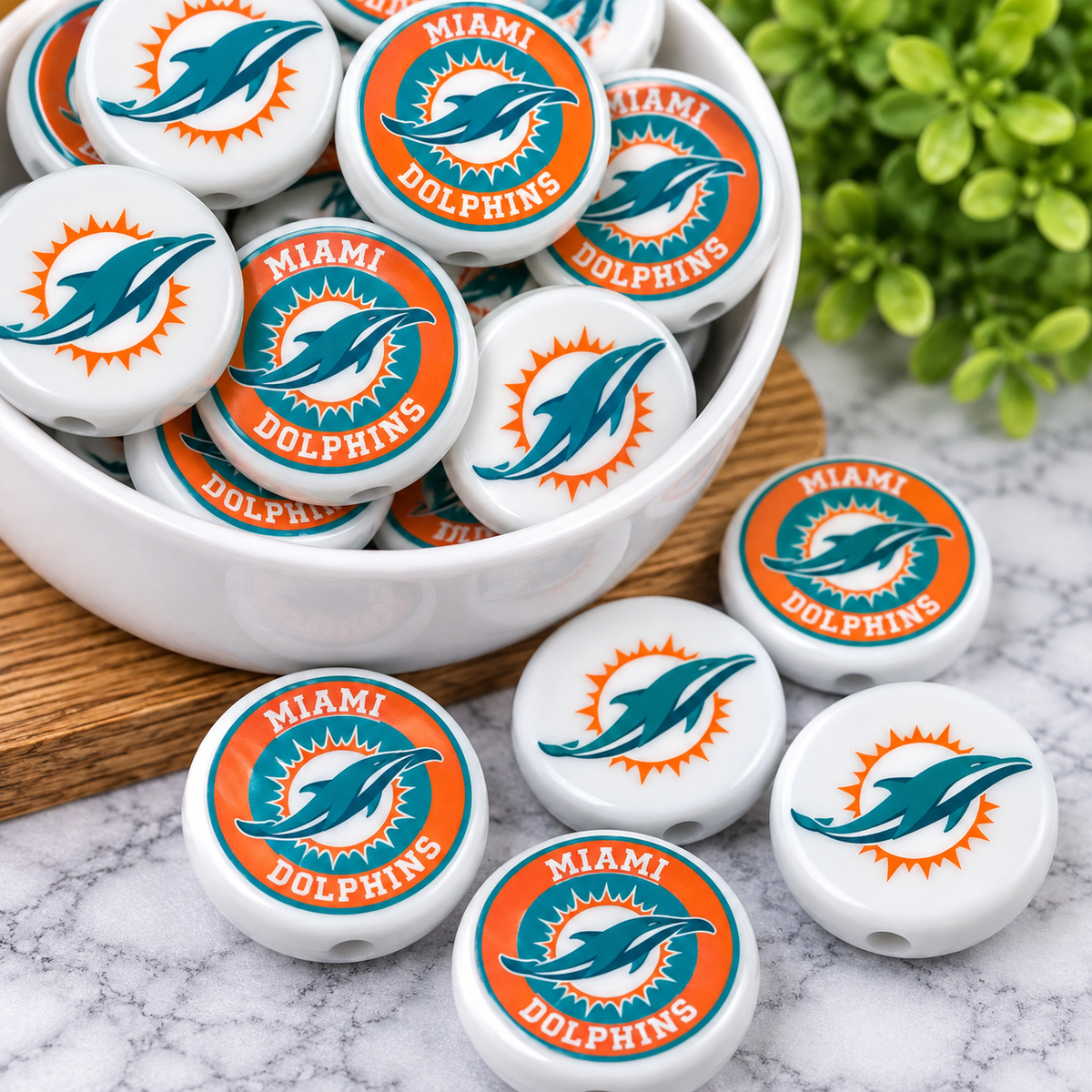 Football Acrylic Focal Beads – Sports Designs – Sold Individually | FSOH
