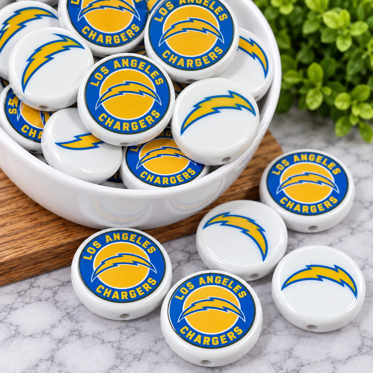 Football Acrylic Focal Beads – Sports Designs – Sold Individually | FSOH