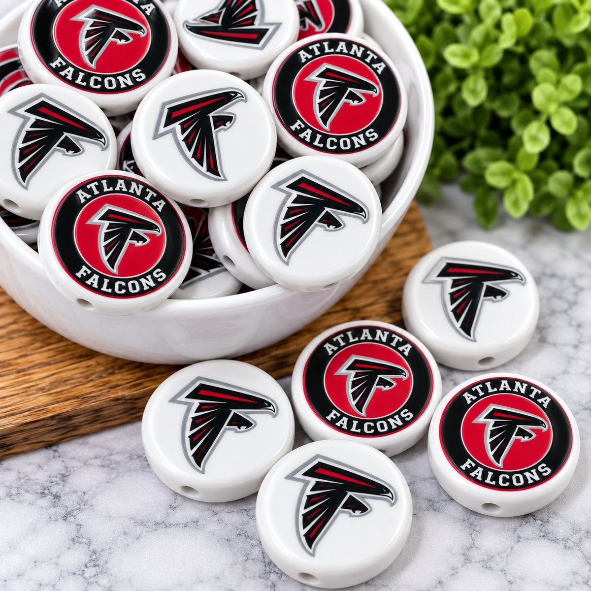 Football Acrylic Focal Beads – Sports Designs – Sold Individually | FSOH