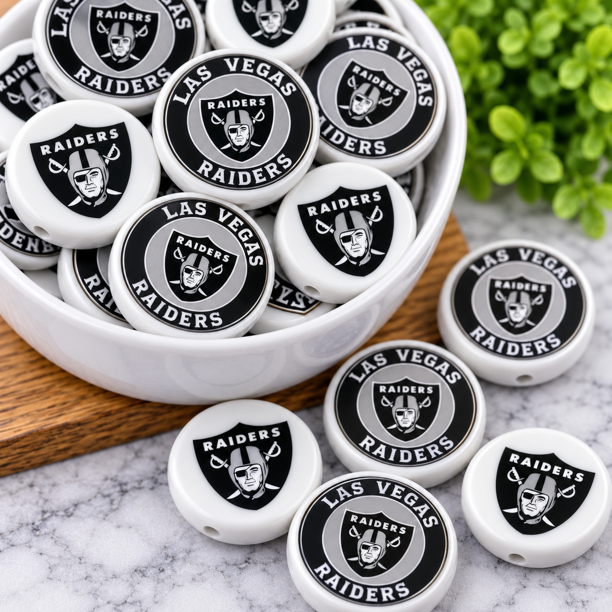 Football Acrylic Focal Beads – Sports Designs – Sold Individually | FSOH
