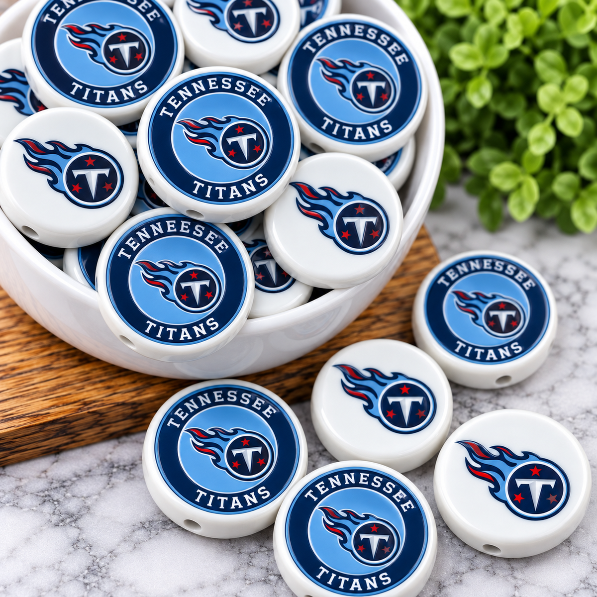 Football Acrylic Focal Beads – Sports Designs – Sold Individually | FSOH