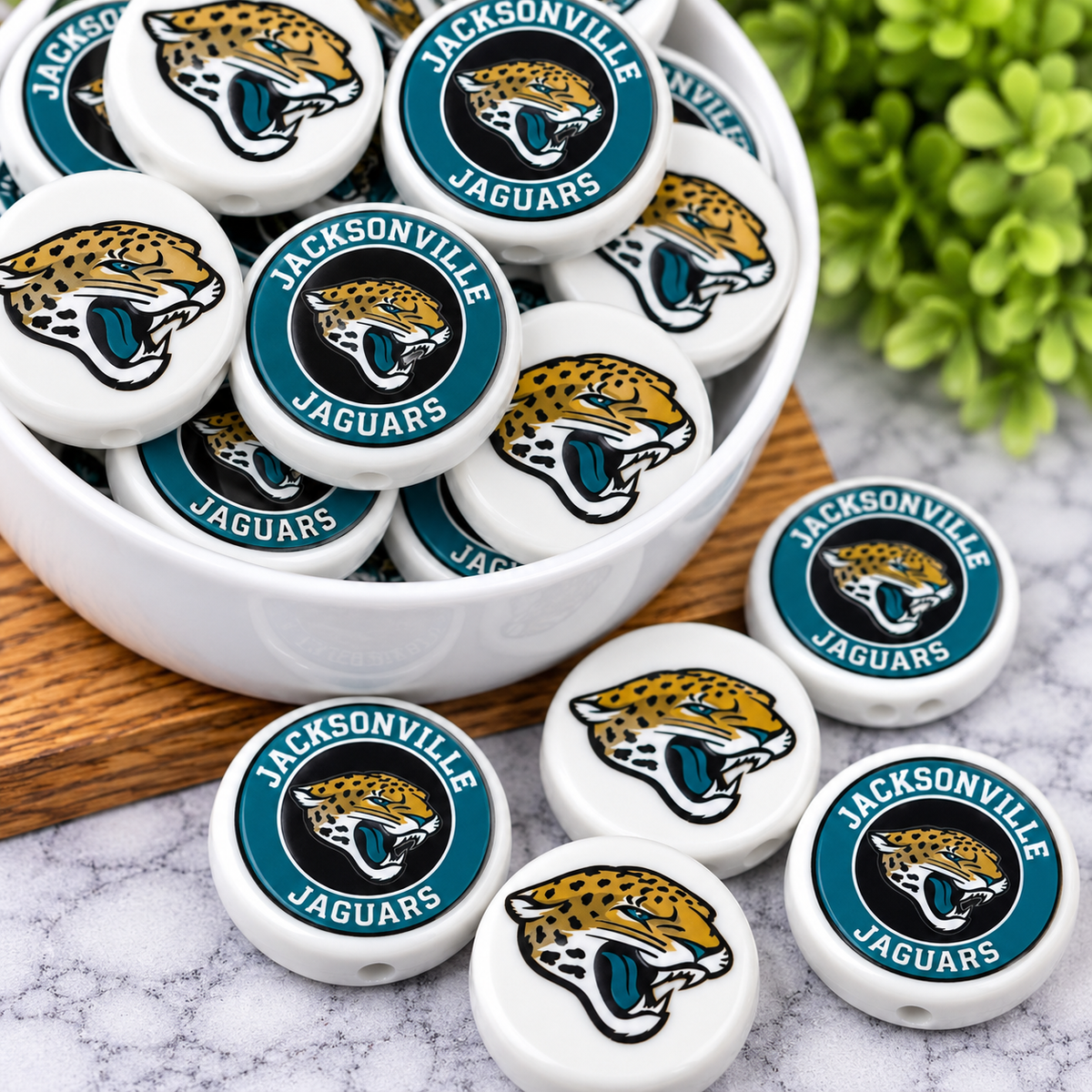 Football Acrylic Focal Beads – Sports Designs – Sold Individually | FSOH