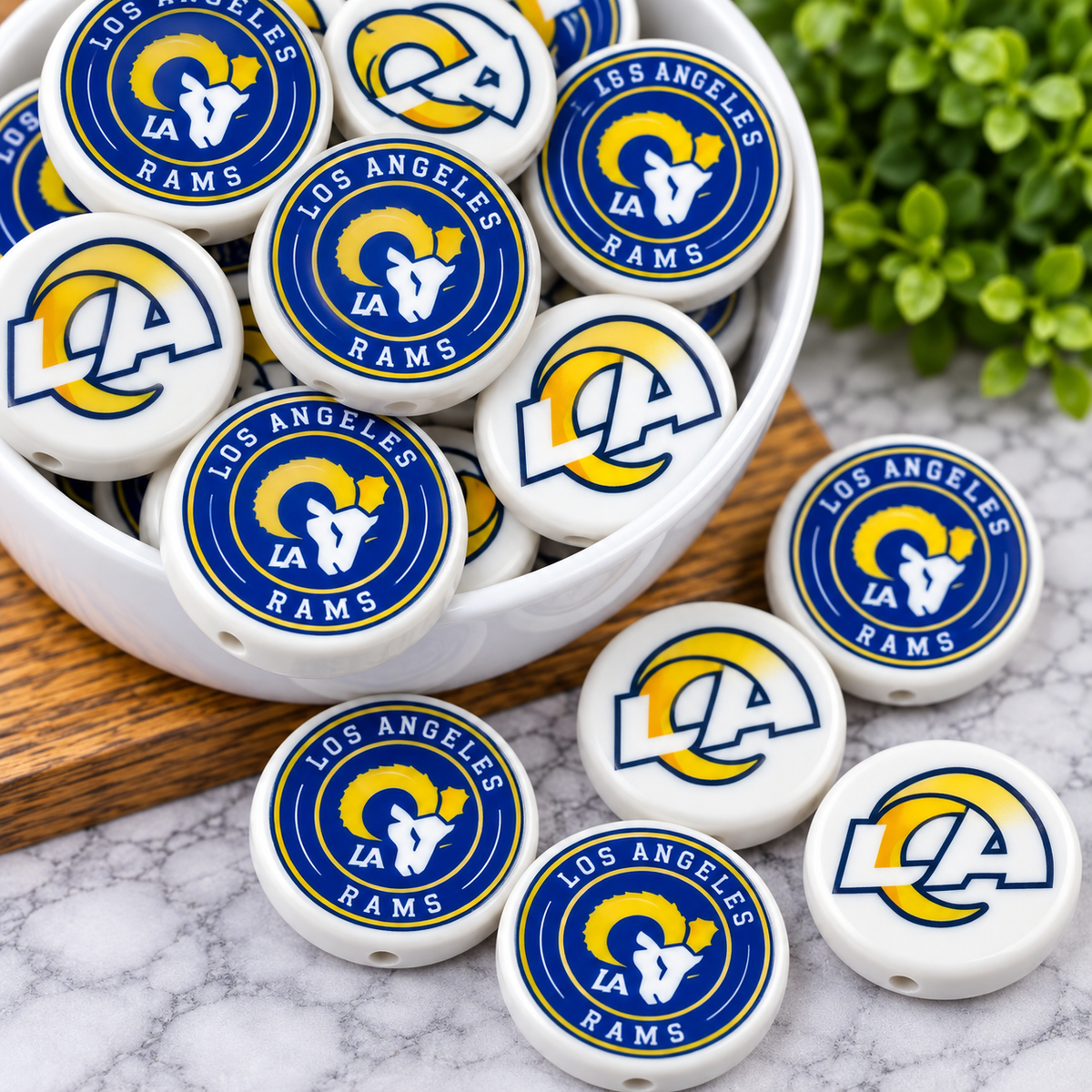Football Acrylic Focal Beads – Sports Designs – Sold Individually | FSOH
