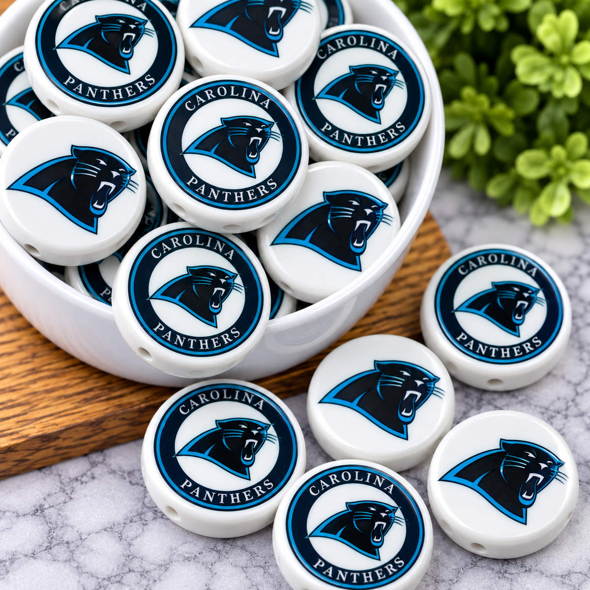 Football Acrylic Focal Beads – Sports Designs – Sold Individually | FSOH