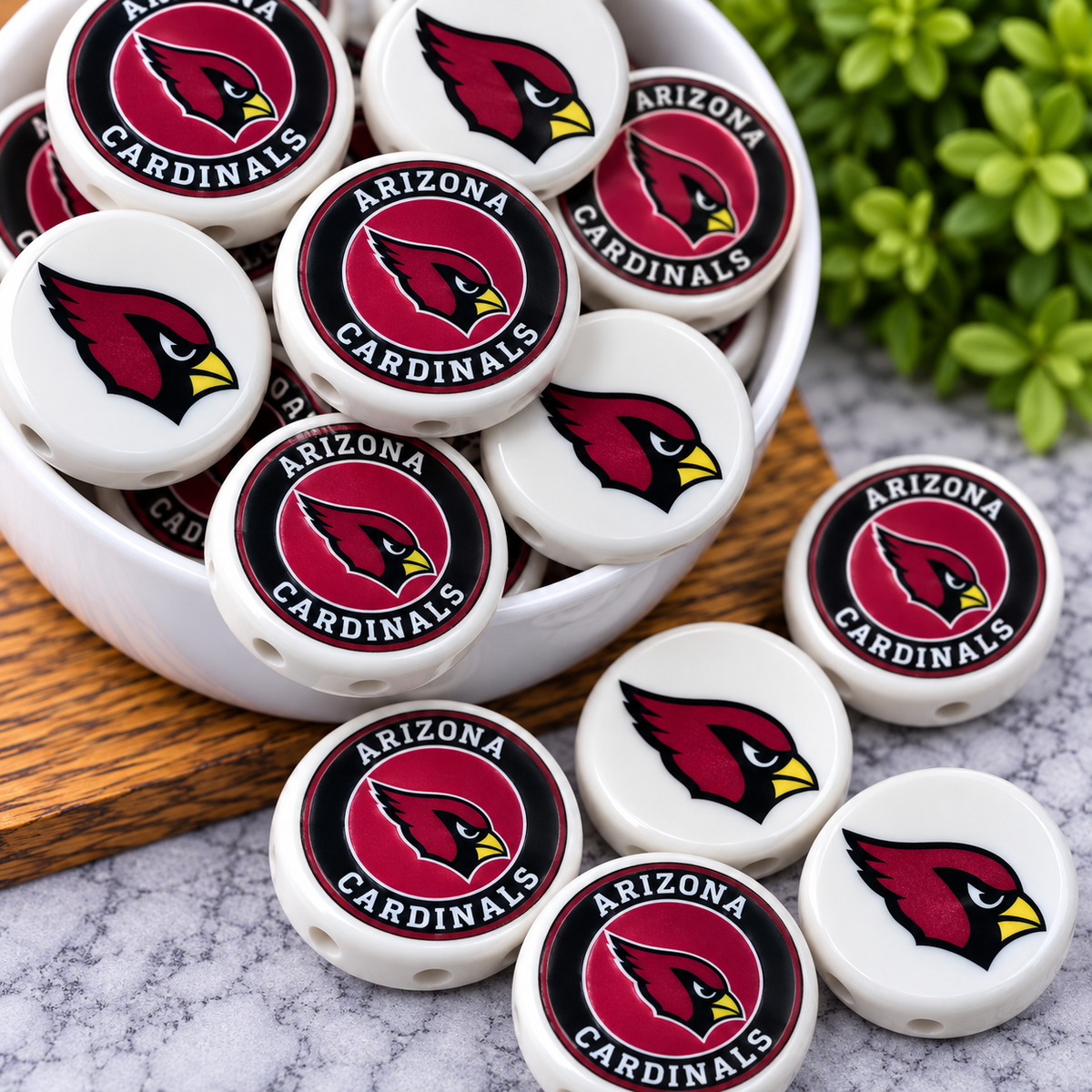 Football Acrylic Focal Beads – Sports Designs – Sold Individually | FSOH