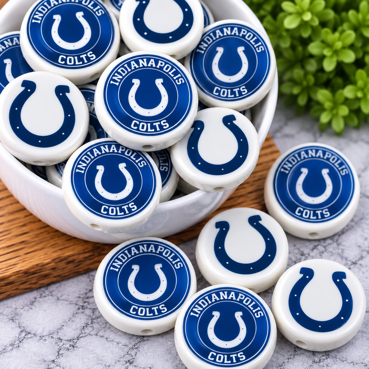 Football Acrylic Focal Beads – Sports Designs – Sold Individually | FSOH