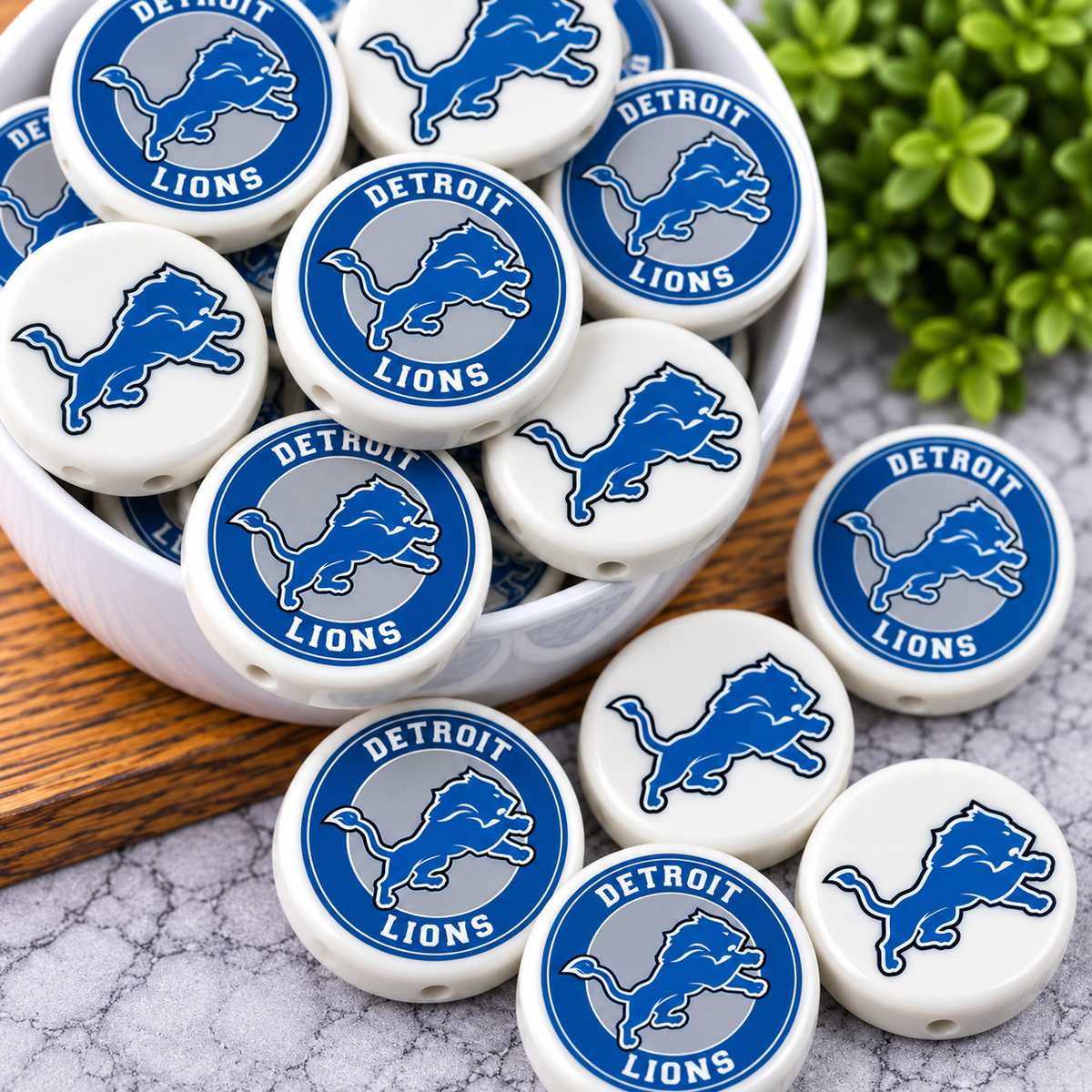 Football Acrylic Focal Beads – Sports Designs – Sold Individually | FSOH