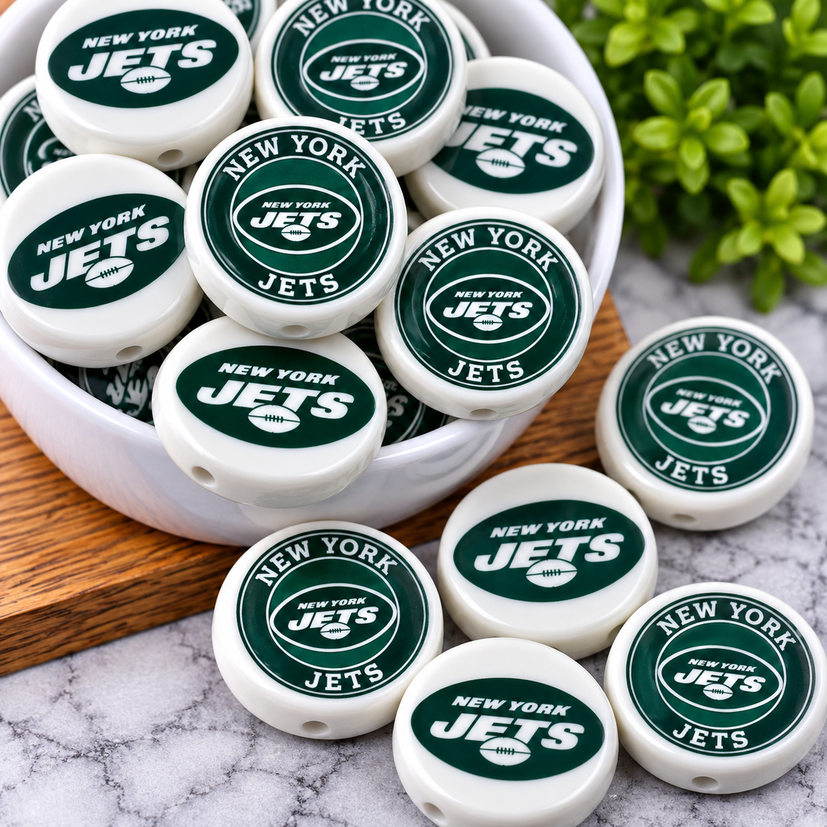 Football Acrylic Focal Beads – Sports Designs – Sold Individually | FSOH